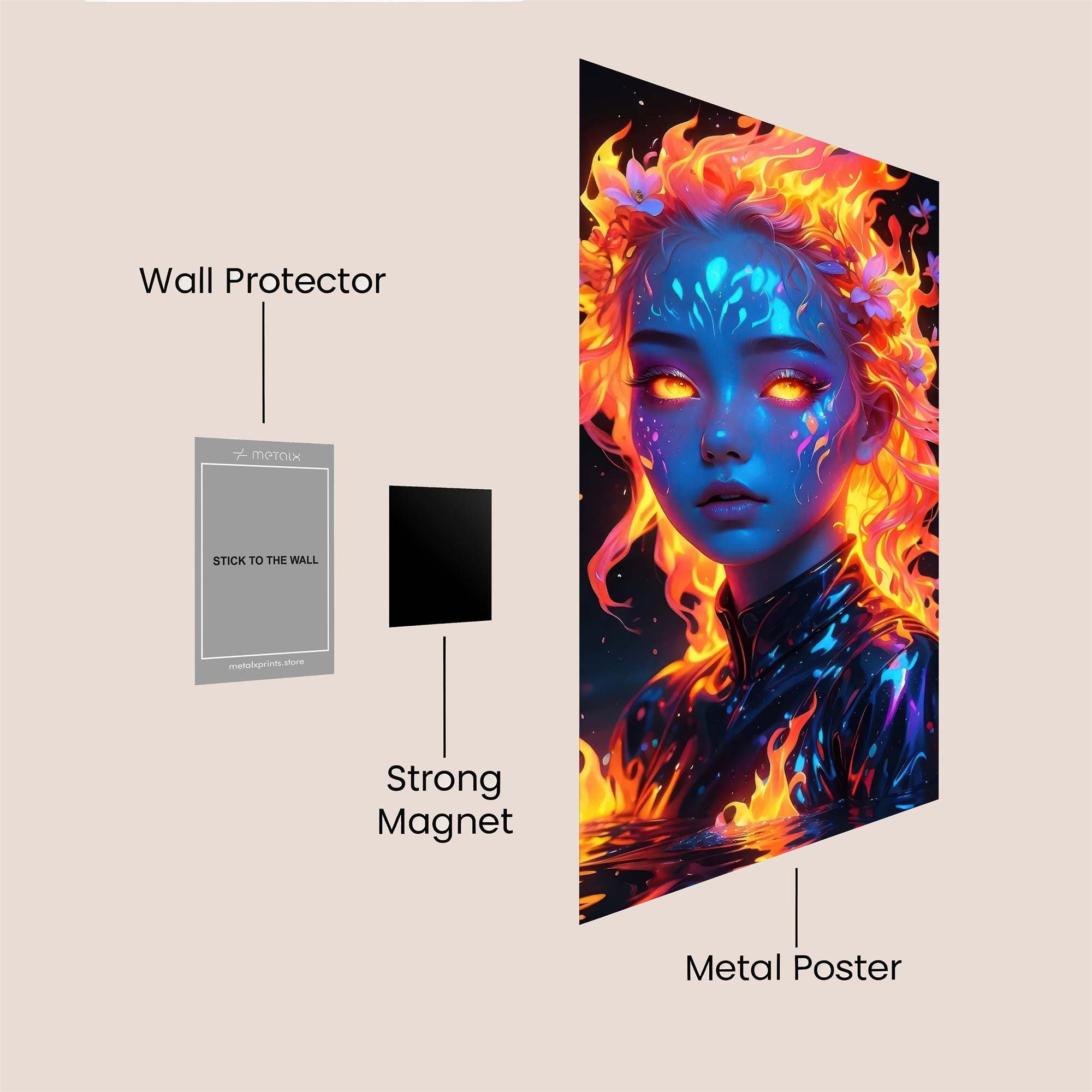 Flame Enigma Safe Wall Magnetic / M