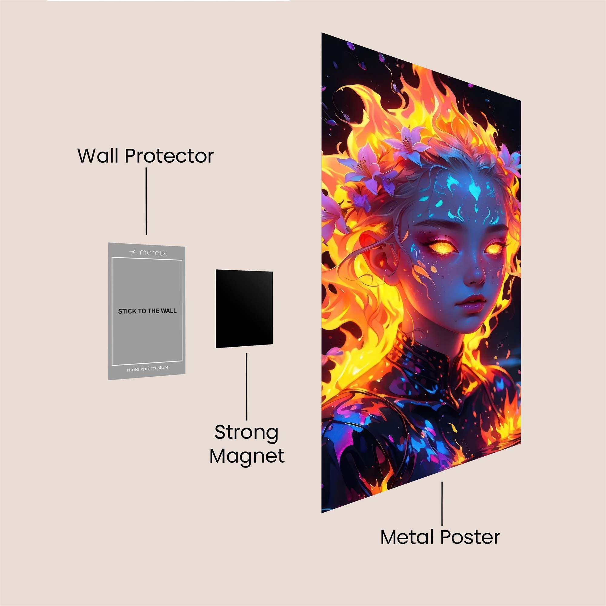 Flame Enigma Safe Wall Magnetic / M