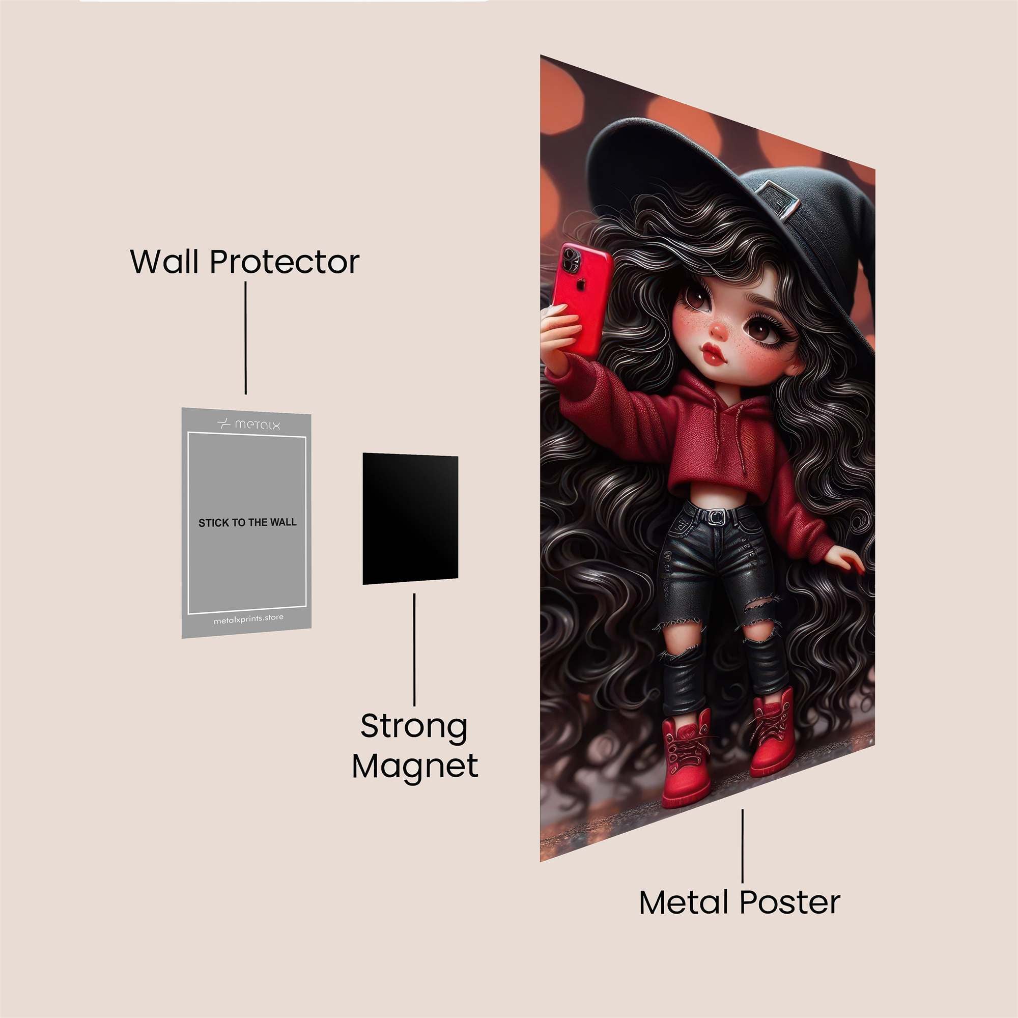 Witchy Selfie Safe Wall Magnetic / M
