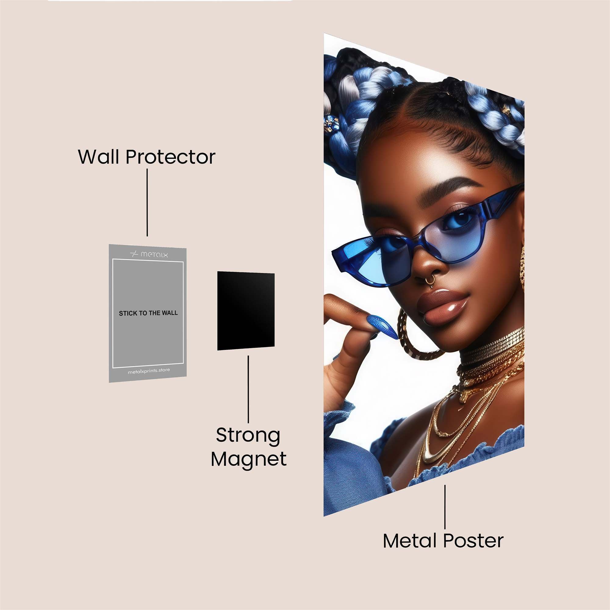 Blue Elegance Safe Wall Magnetic / M