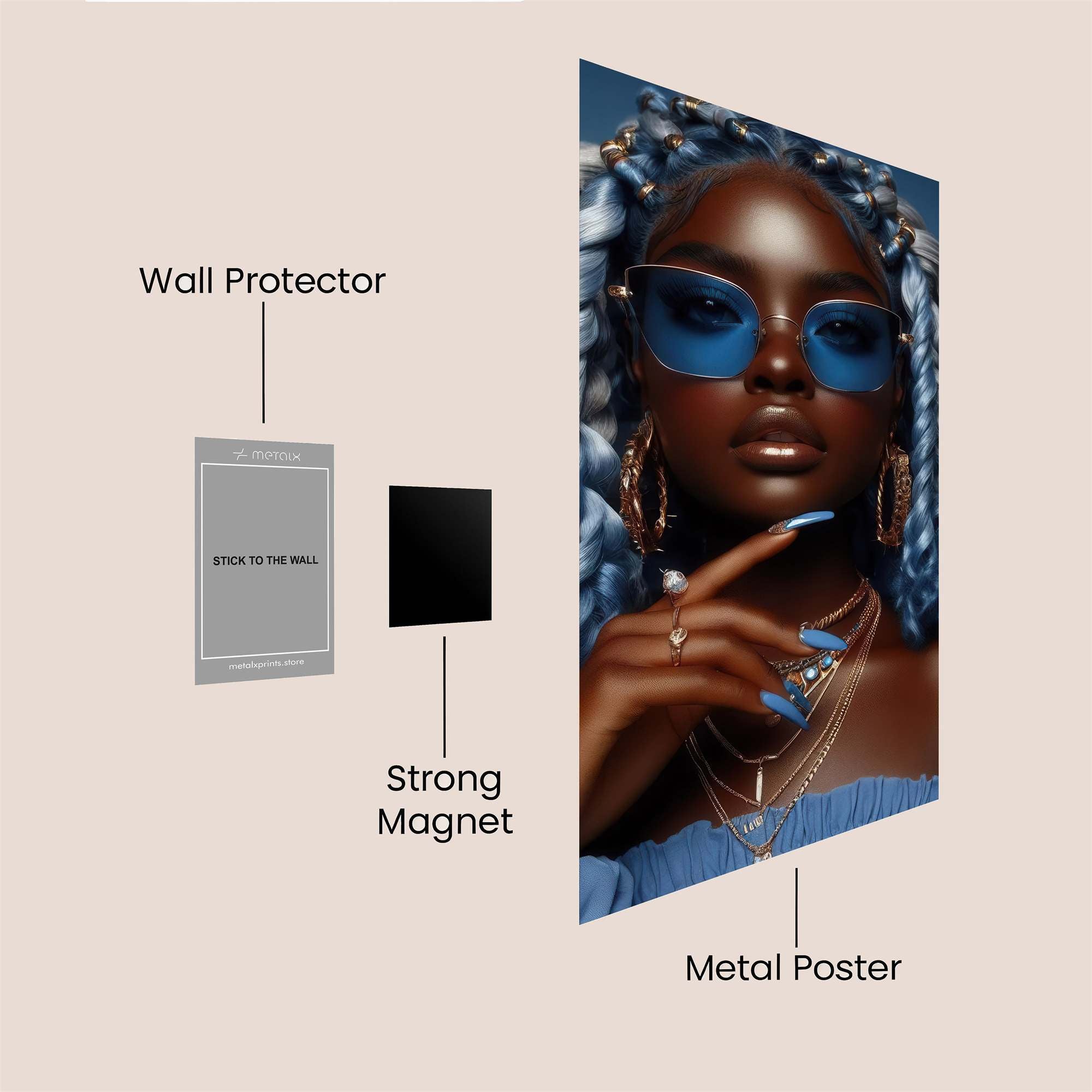 Azure Elegance Safe Wall Magnetic / M