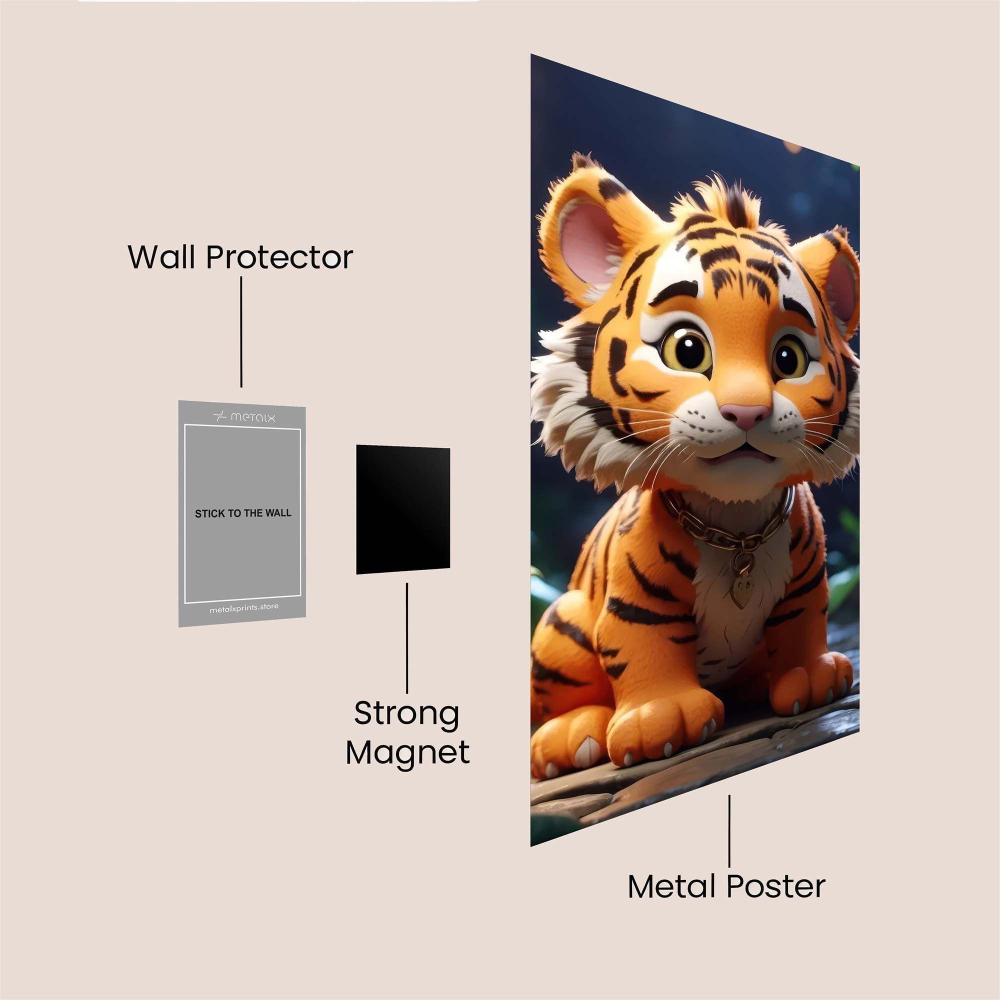 Tiger Whimsy Safe Wall Magnetic / M