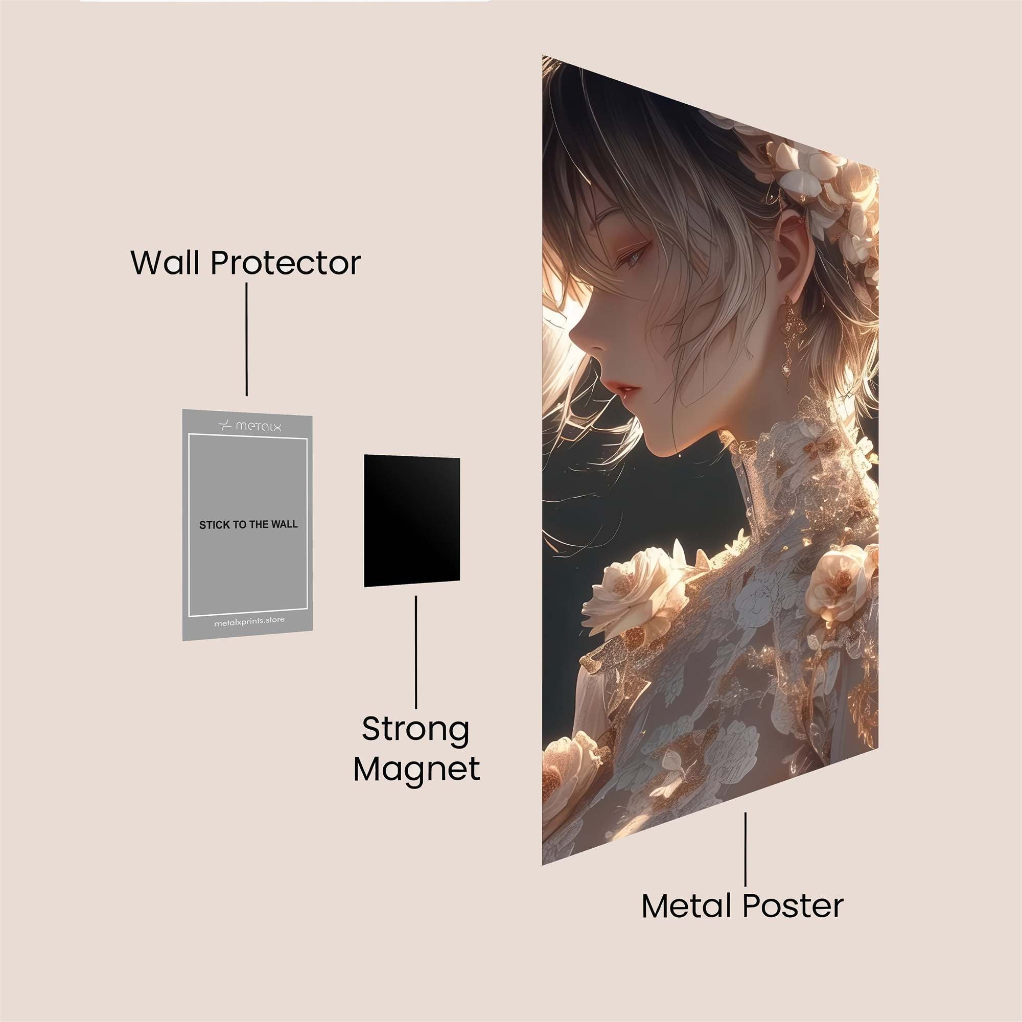 Floral Serenity Safe Wall Magnetic / M