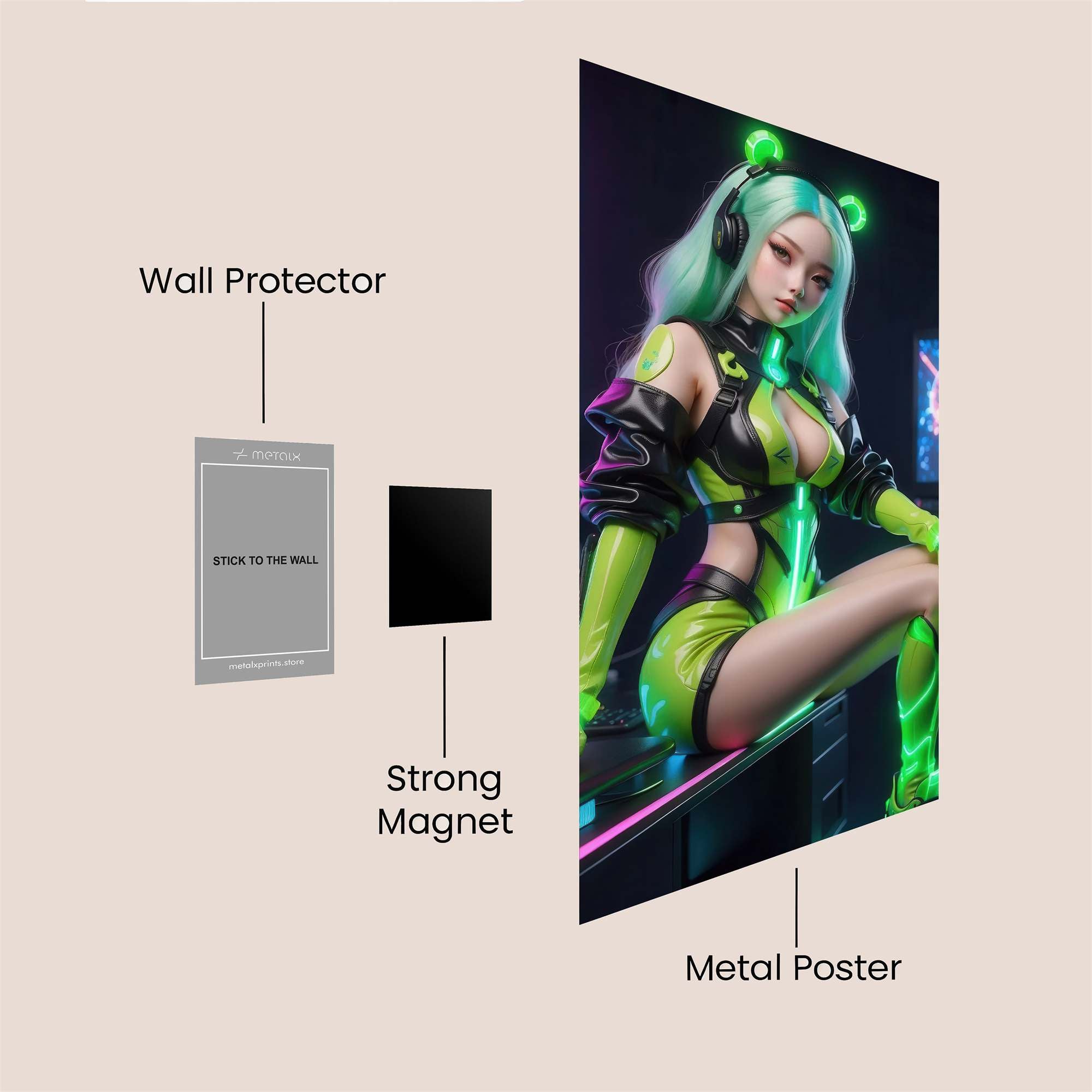 Gamer Glow Safe Wall Magnetic / M