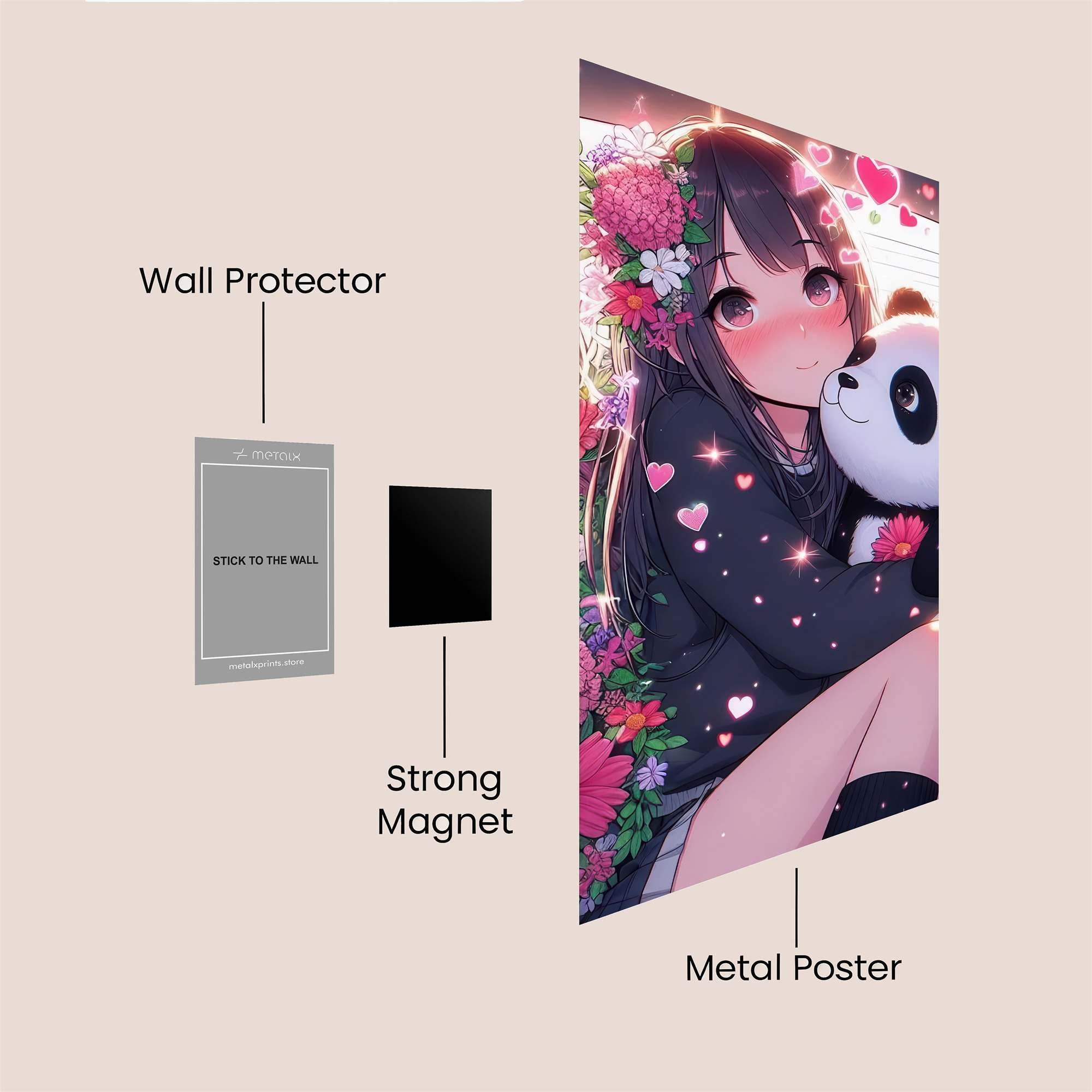 Panda Bliss Safe Wall Magnetic / M