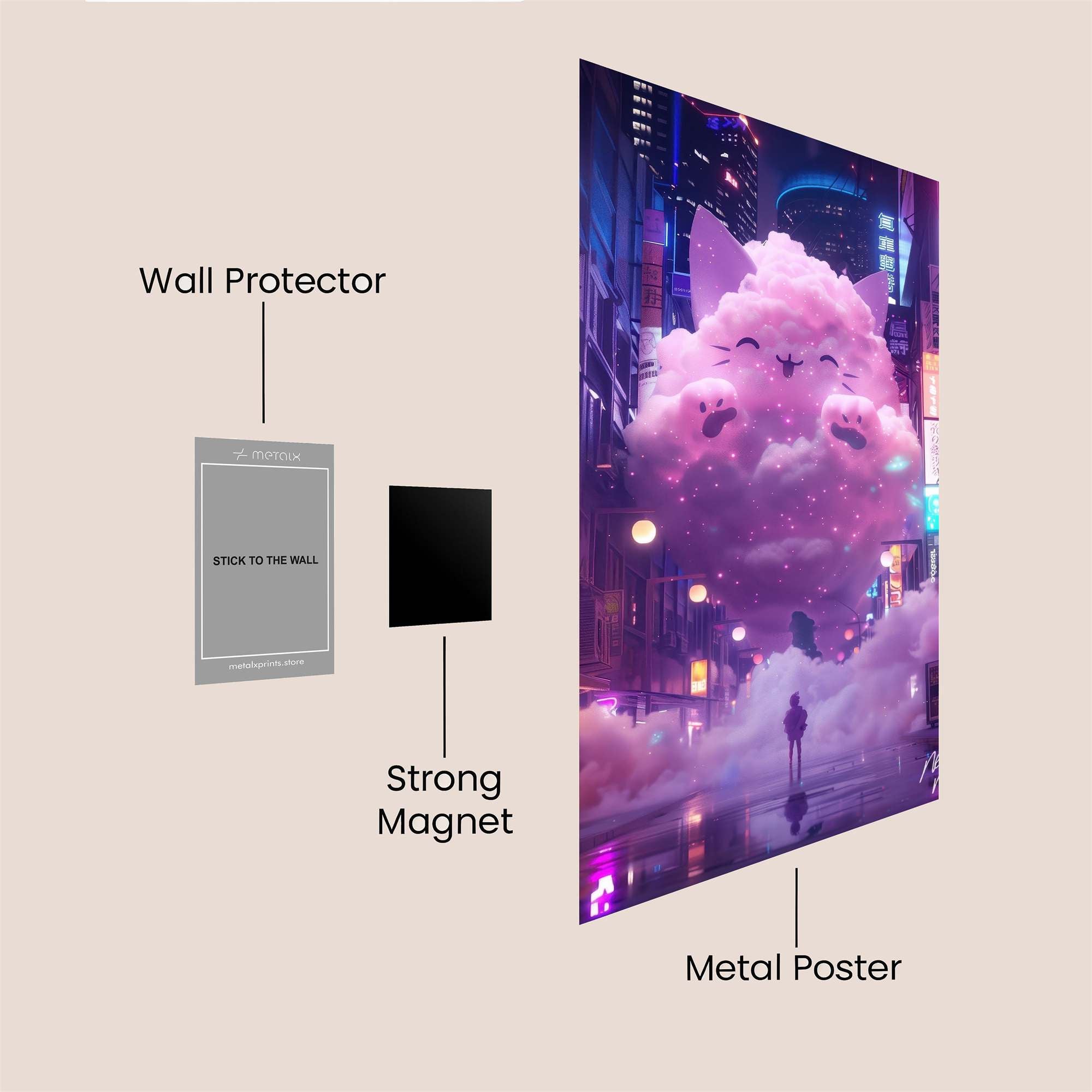 Kitty Dreamscape Safe Wall Magnetic / M