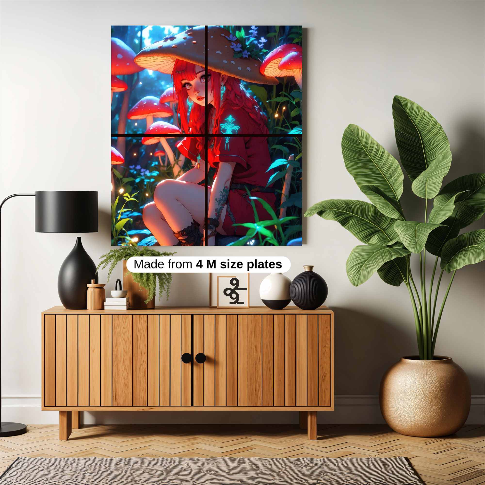 Mushroom Whimsy Safe Wall Magnetic / M