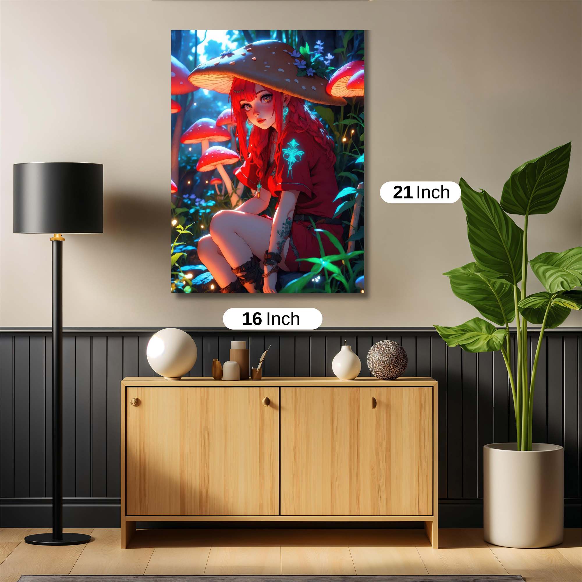 Mushroom Whimsy Safe Wall Magnetic / M