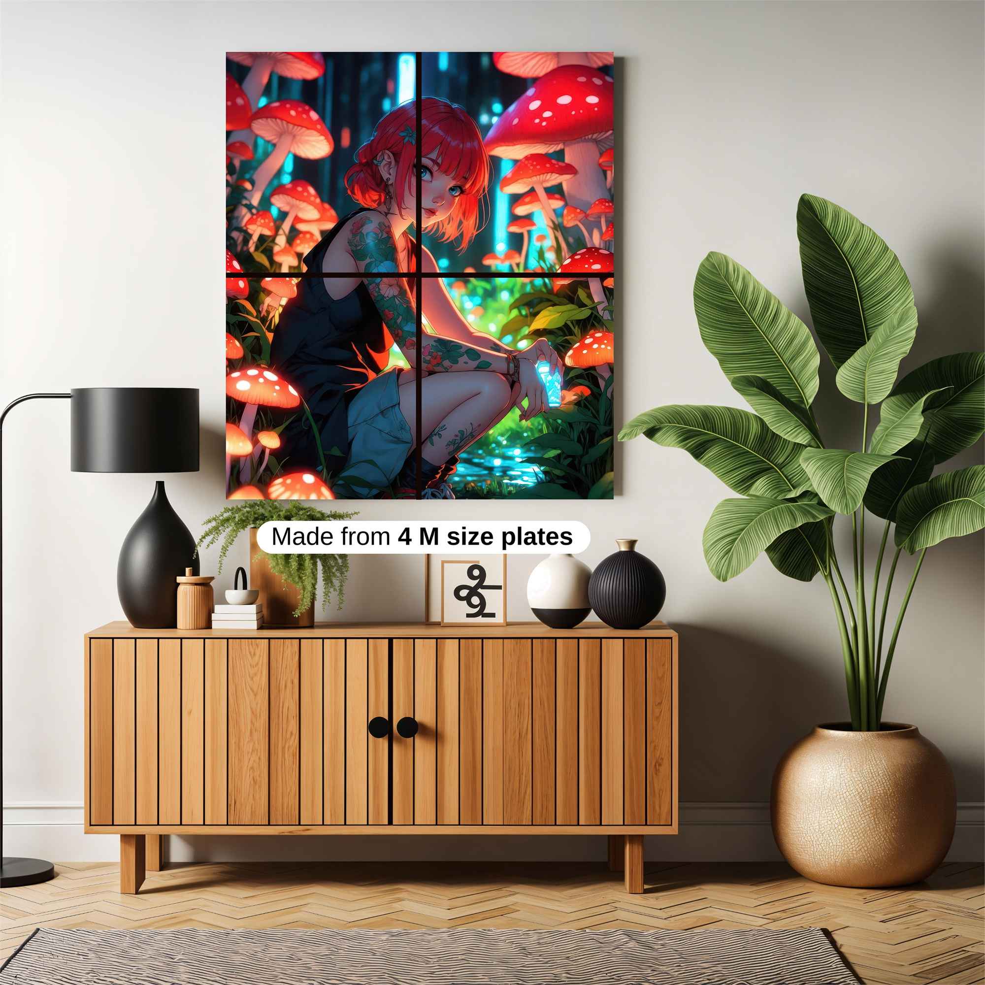 Mushroom Dreamscape Safe Wall Magnetic / M