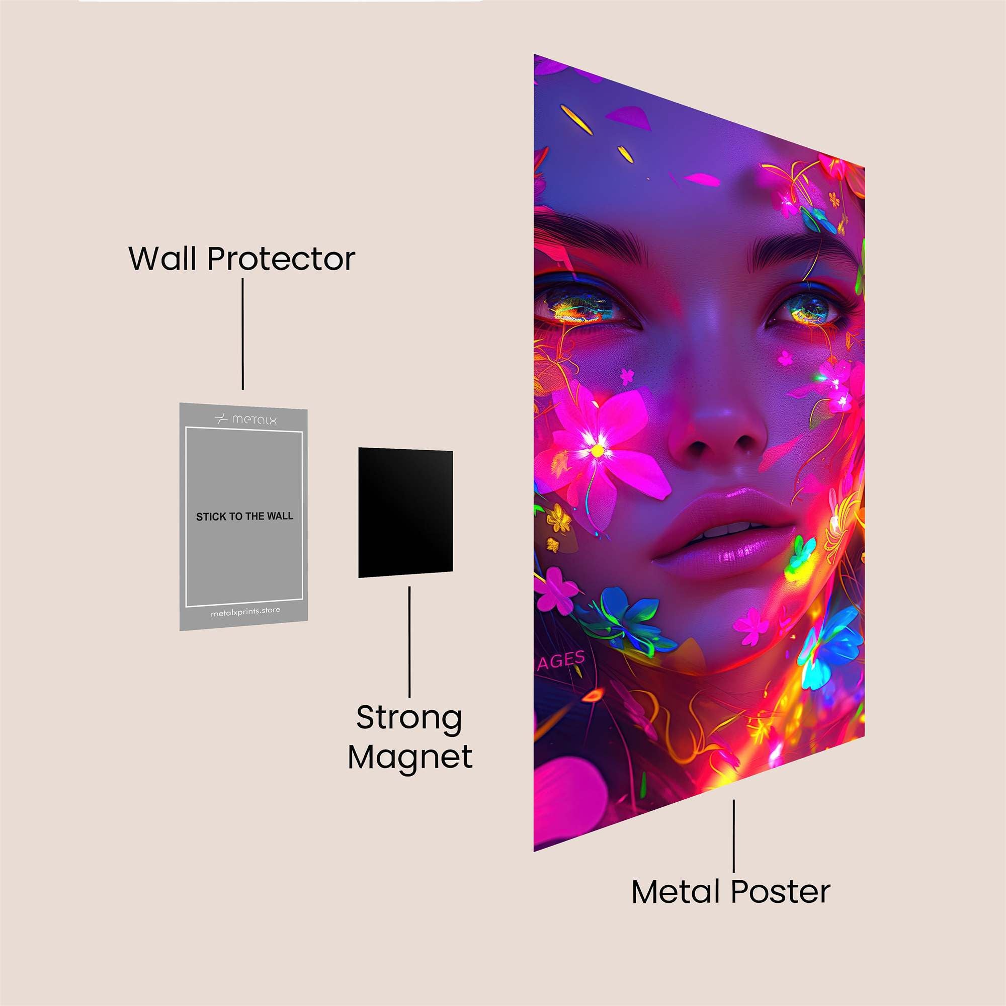 Neon Blossom Safe Wall Magnetic / M
