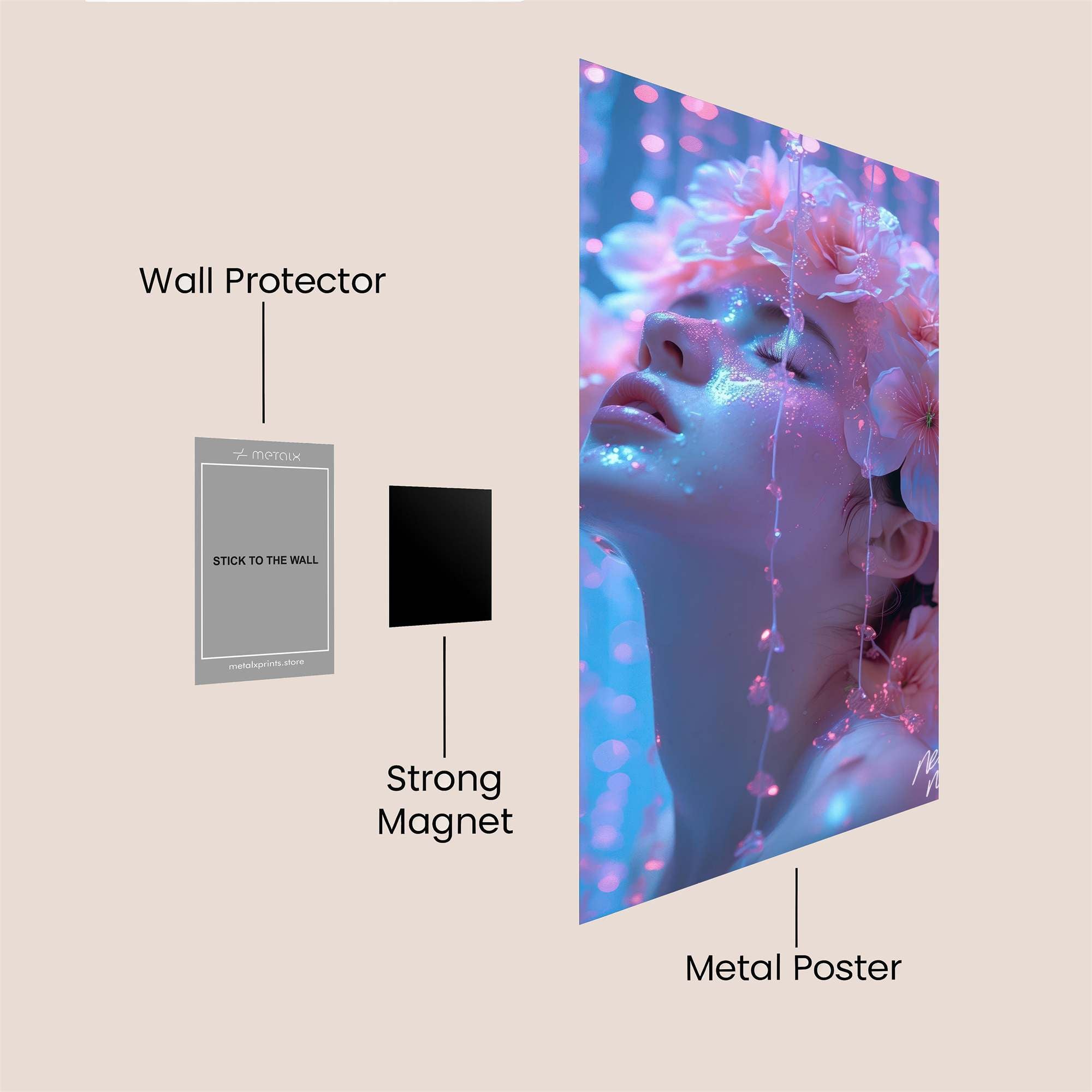 Floral Rapture Safe Wall Magnetic / M