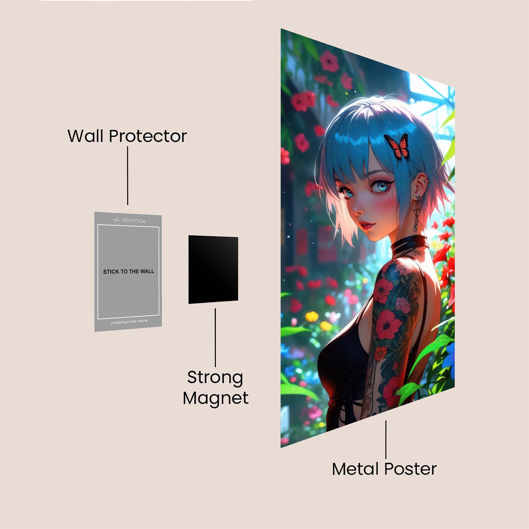 Floral Serenity Safe Wall Magnetic / M