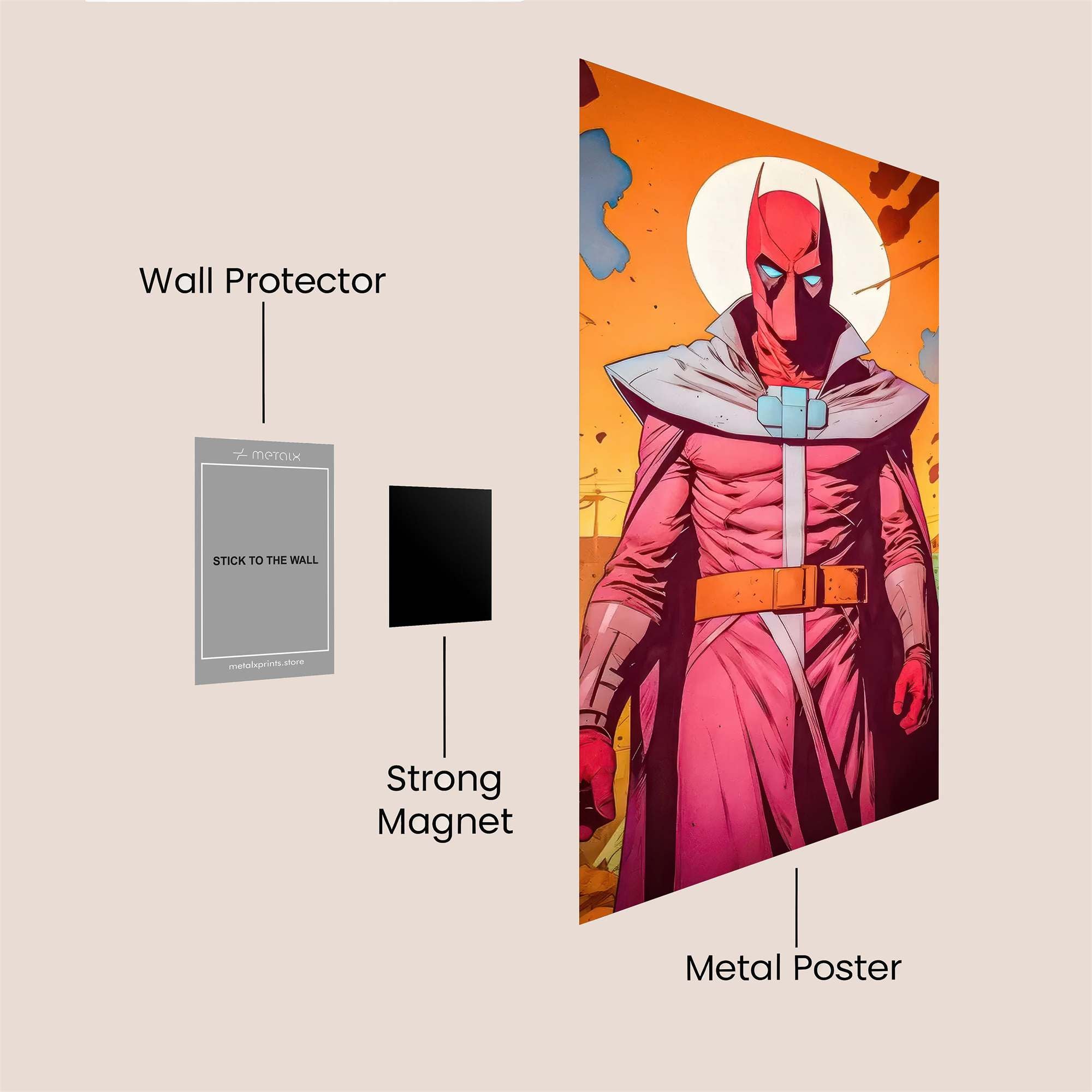 Red Savior Safe Wall Magnetic / M