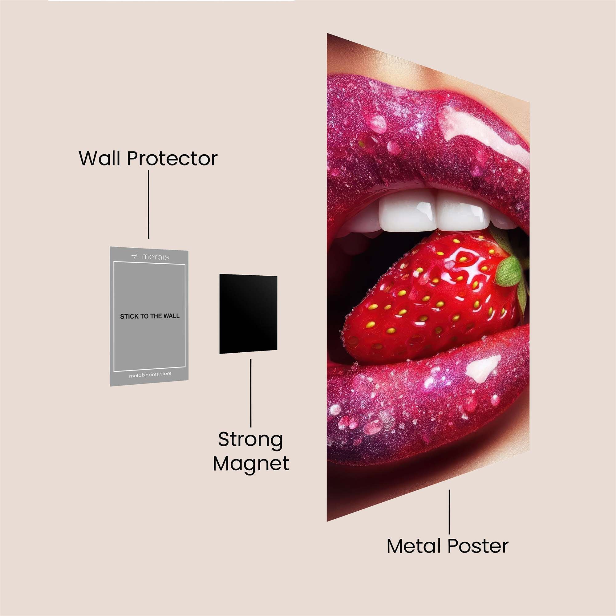 Strawberry Sizzle Safe Wall Magnetic / M