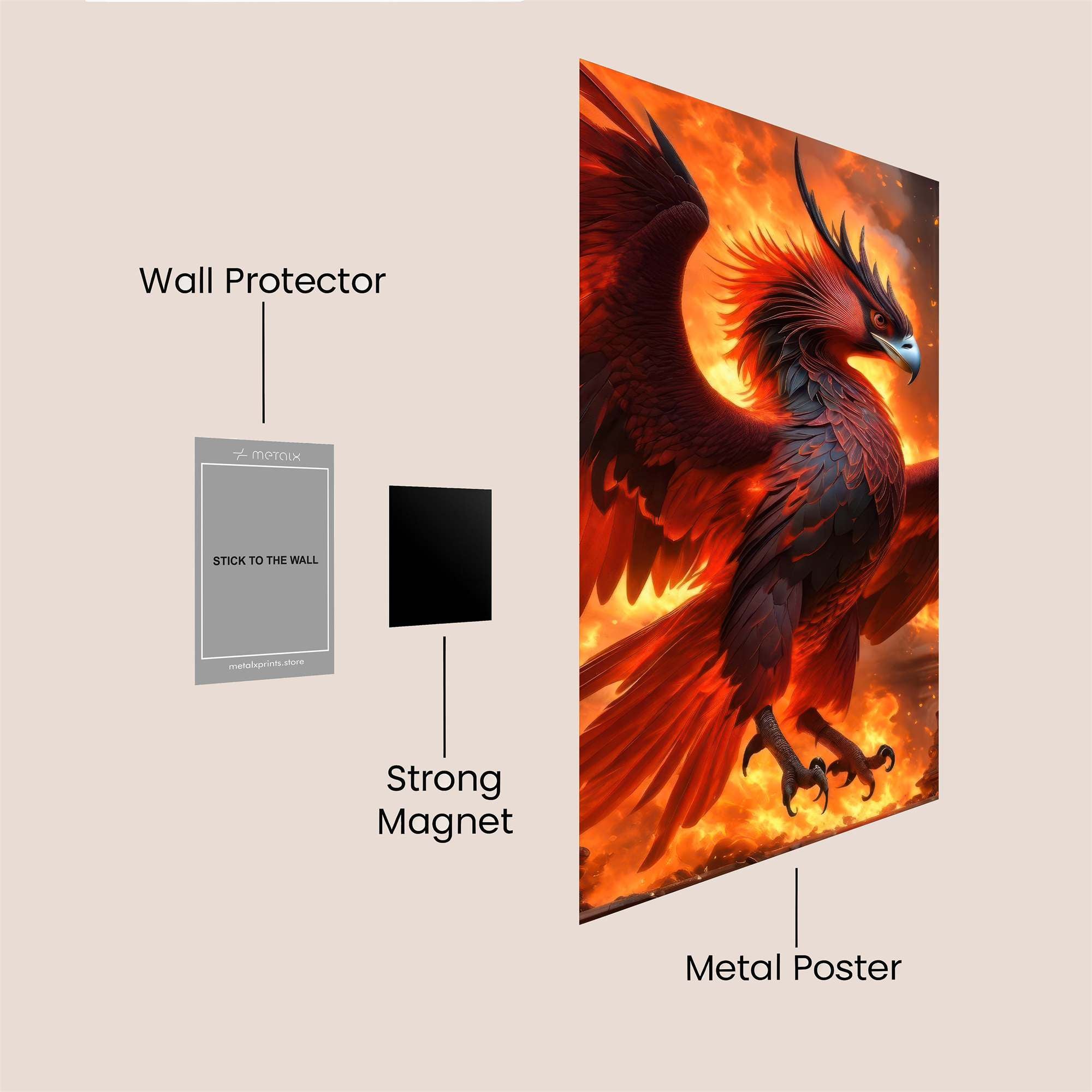 Phoenix Blaze Safe Wall Magnetic / M