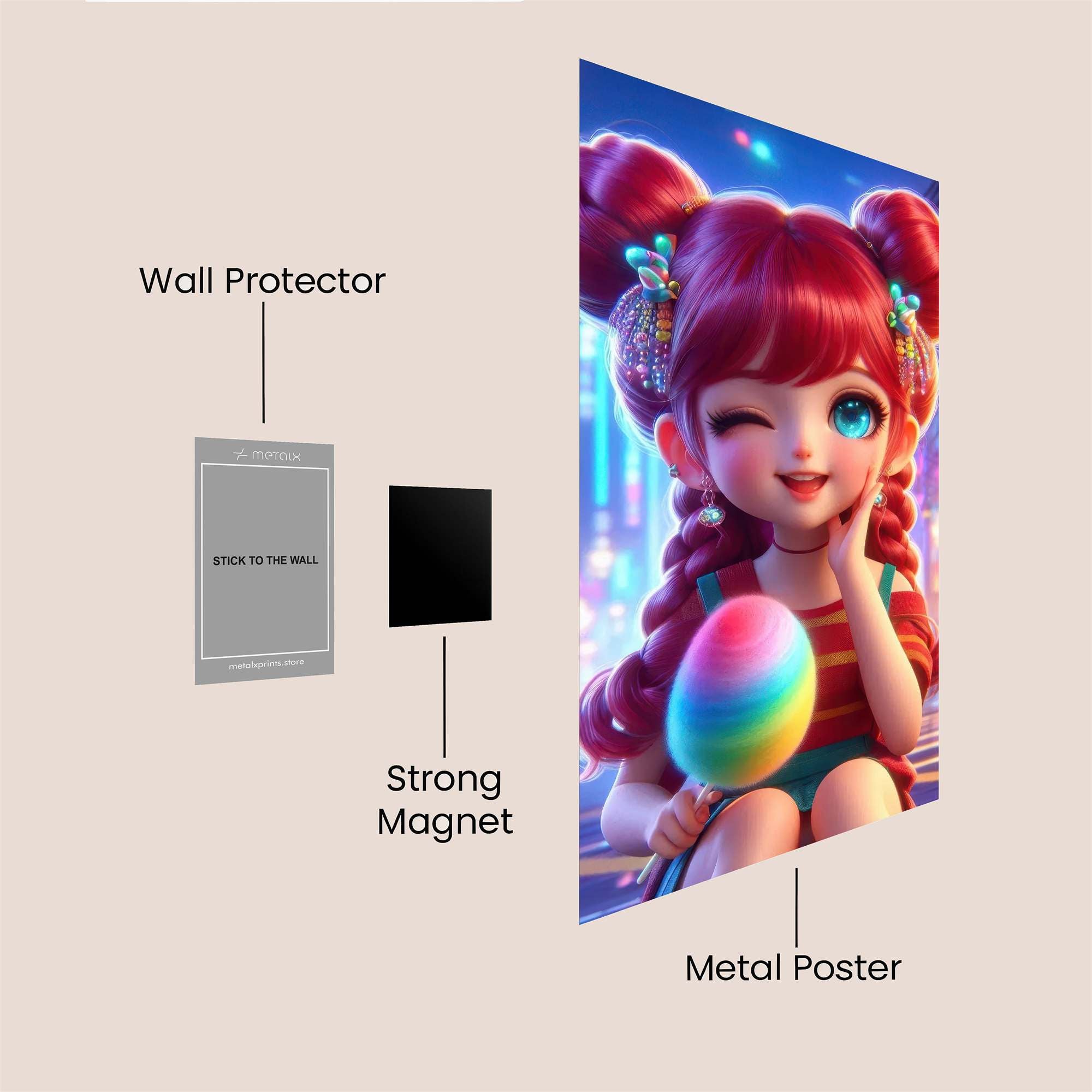 Neon Whimsy Safe Wall Magnetic / M