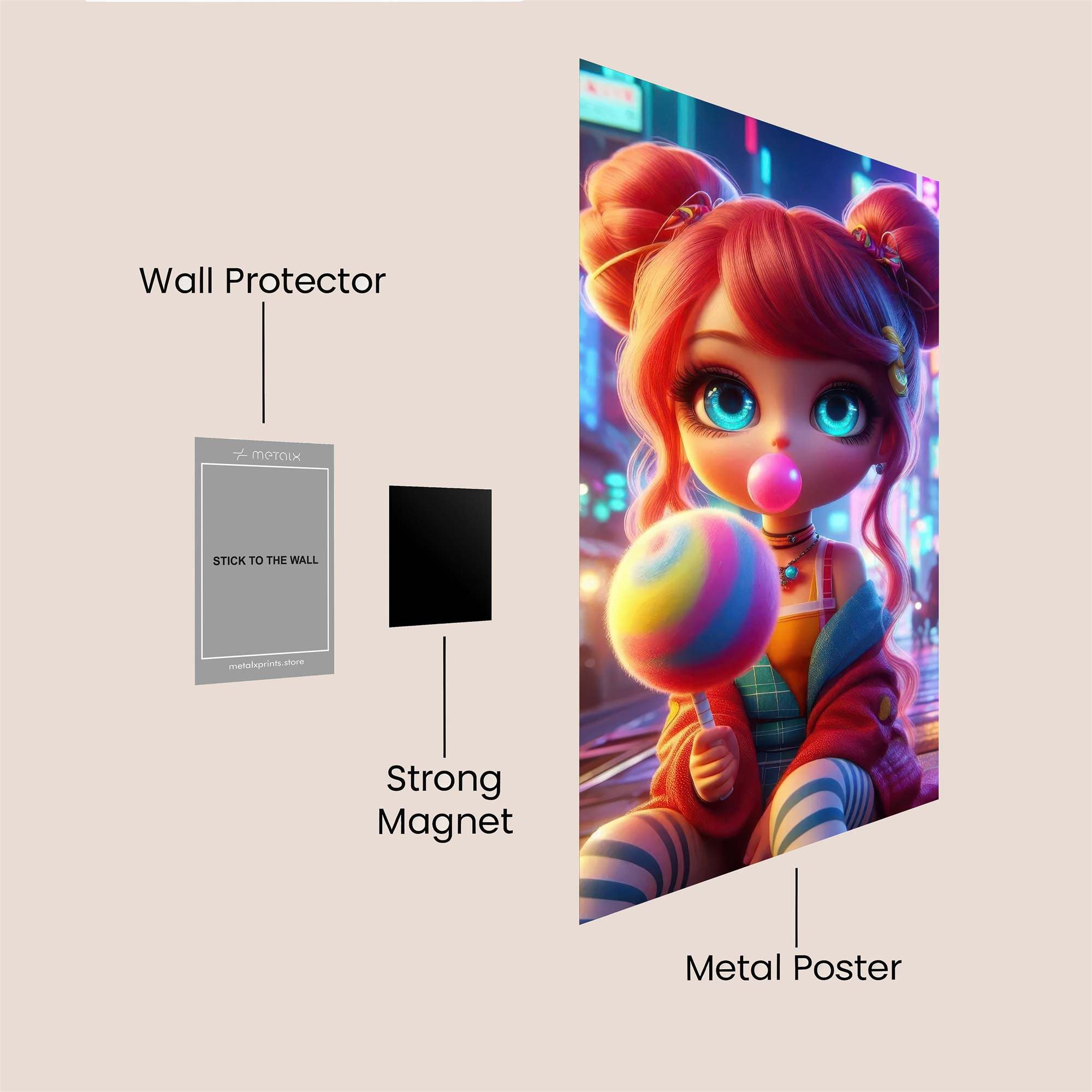 Neon Whimsy Safe Wall Magnetic / M