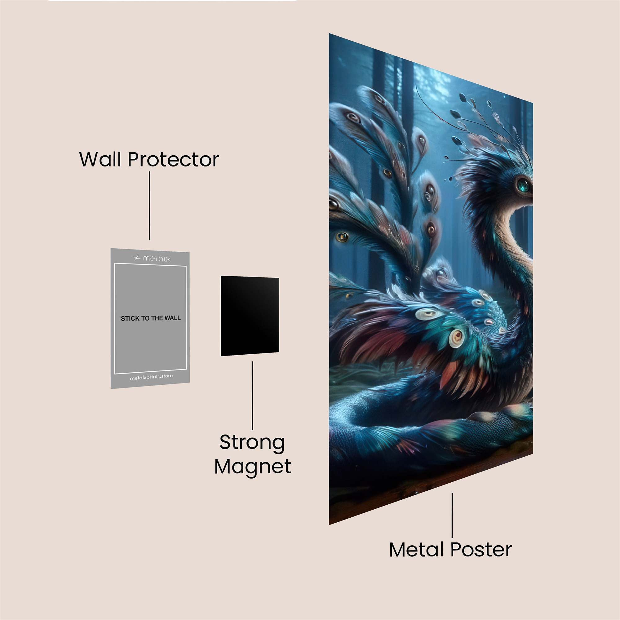 Peacock Enigma Safe Wall Magnetic / M