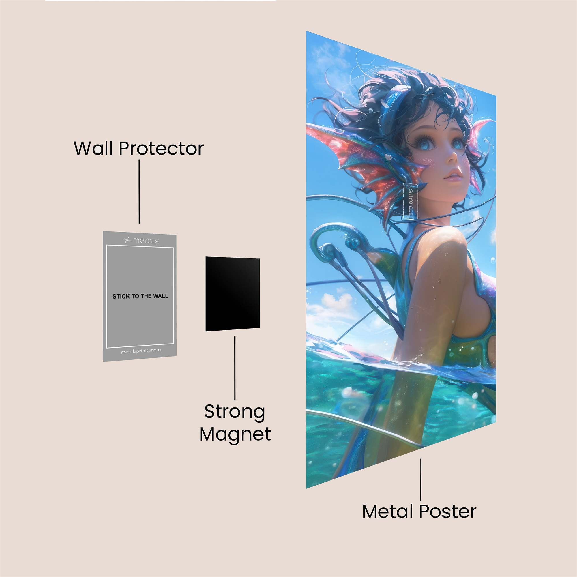 Mermaid Serenity Safe Wall Magnetic / M