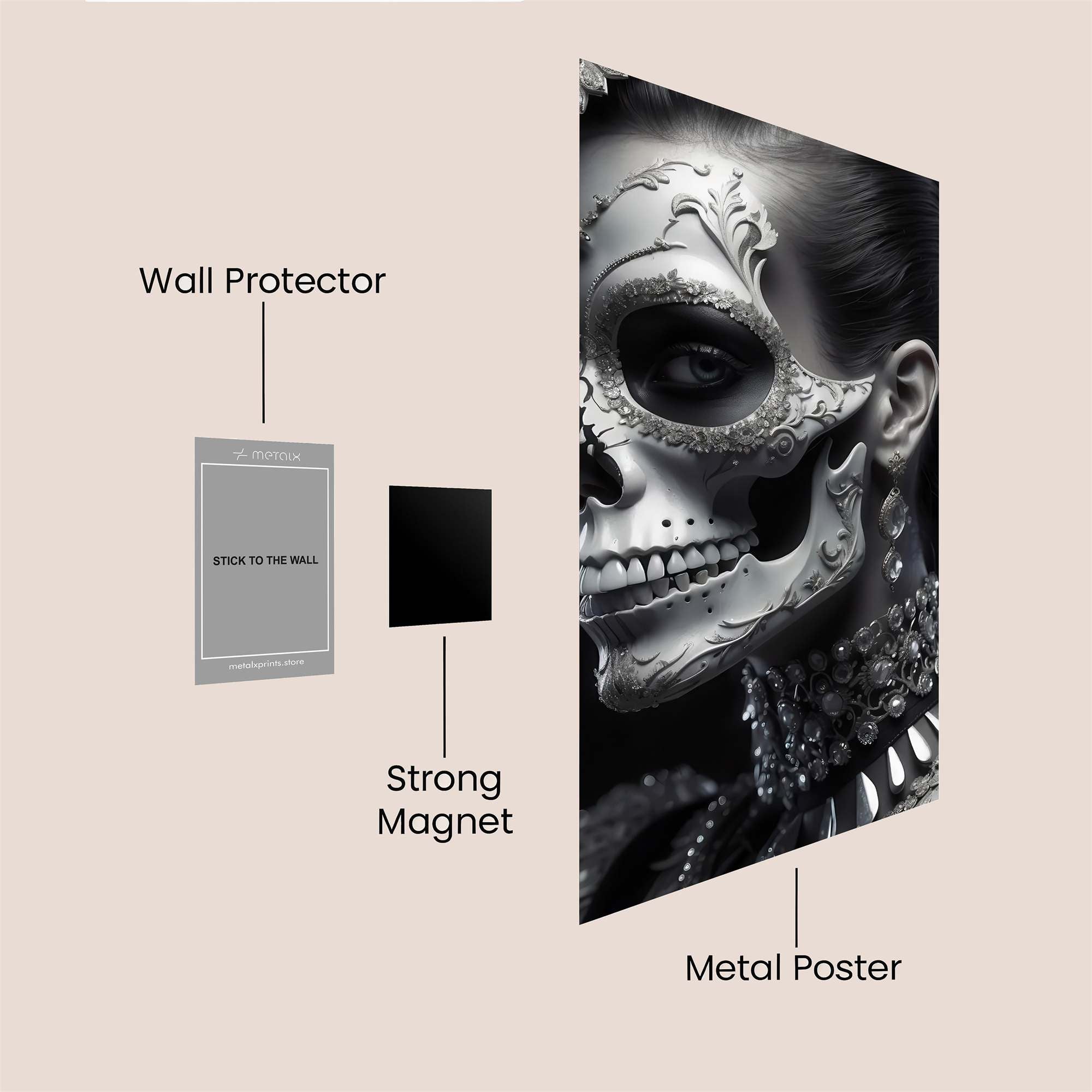 Skull Elegance Safe Wall Magnetic / M