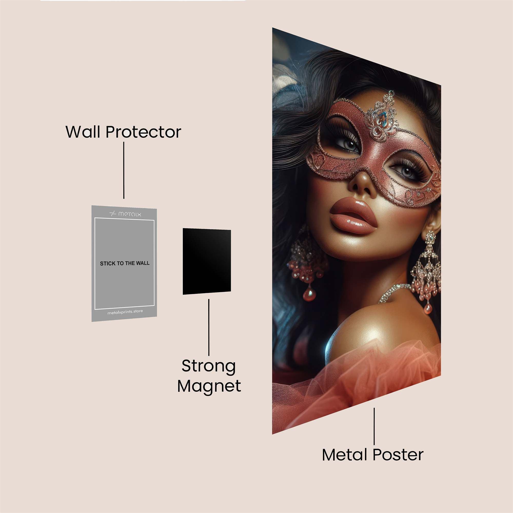 Masquerade Elegance Safe Wall Magnetic / M