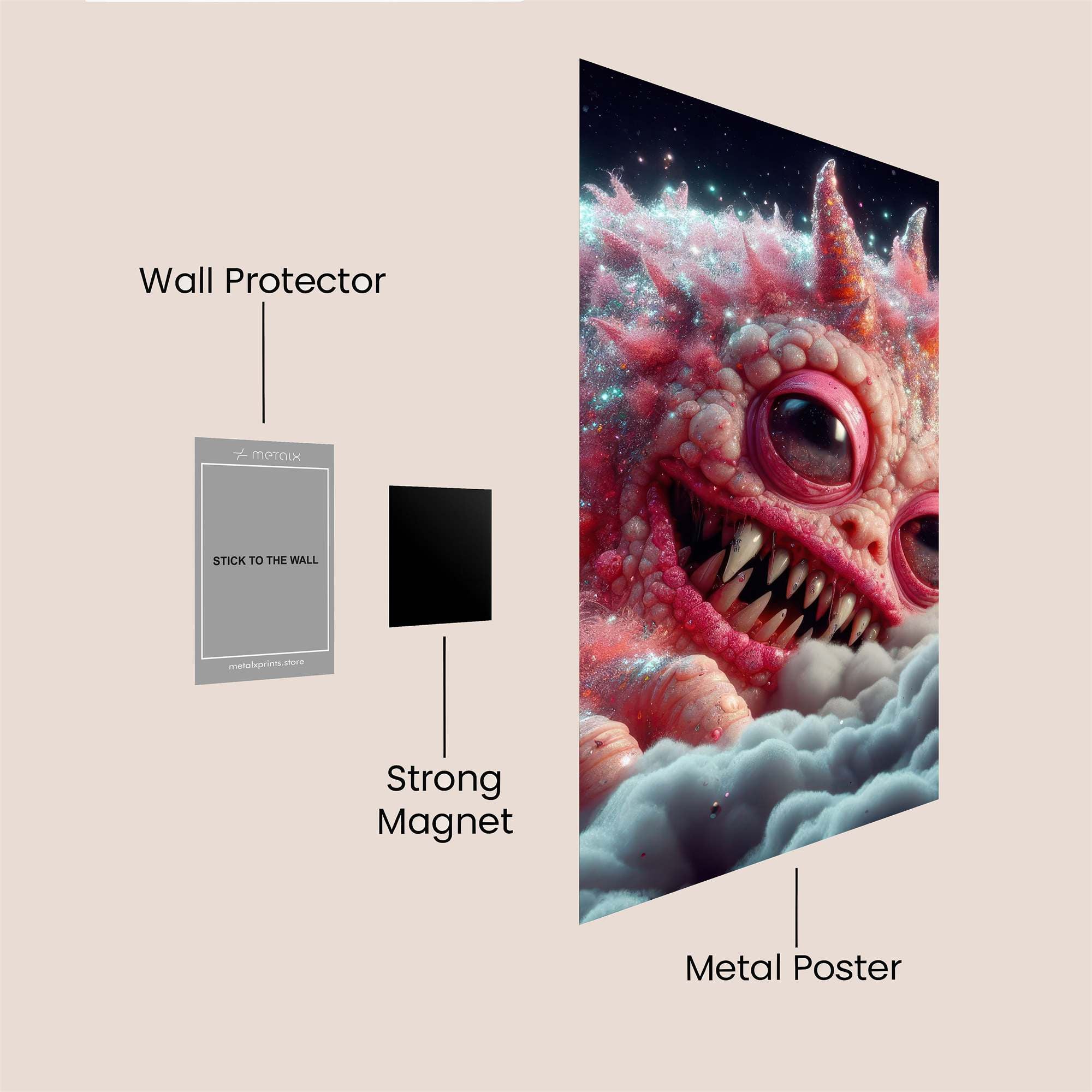 GlimmerGhoul Safe Wall Magnetic / M