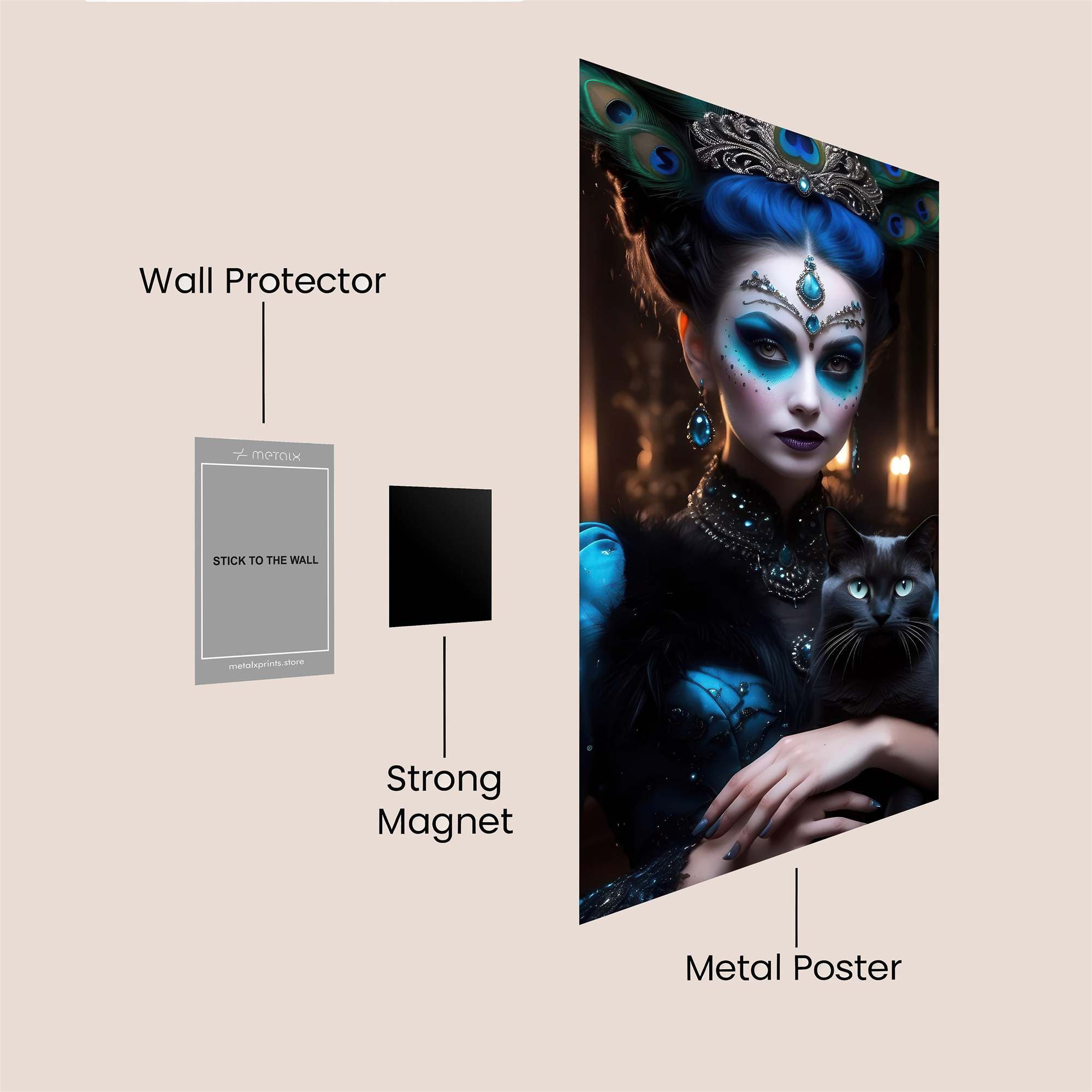 Peacock Enchantress Safe Wall Magnetic / M