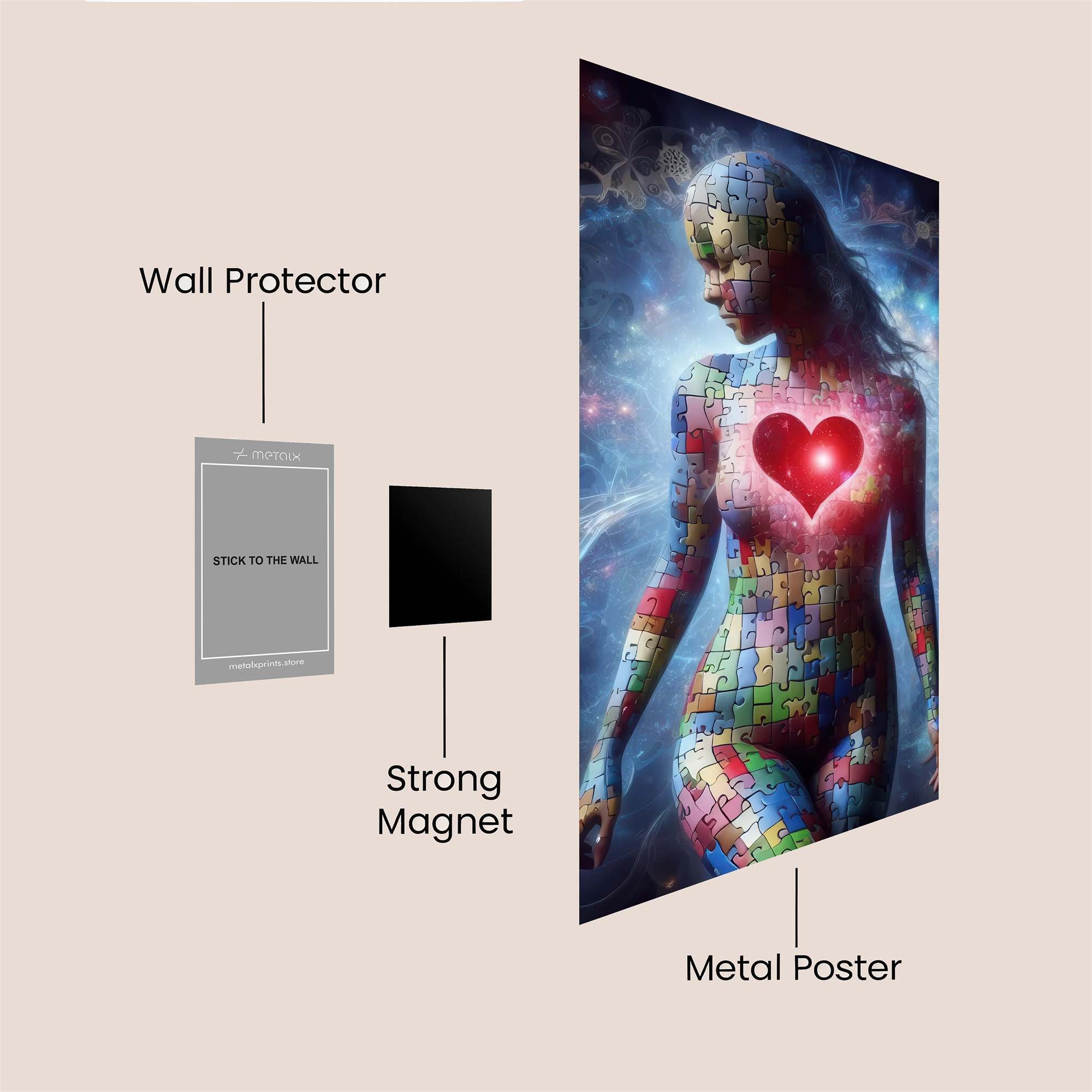 Puzzle Love Safe Wall Magnetic / M