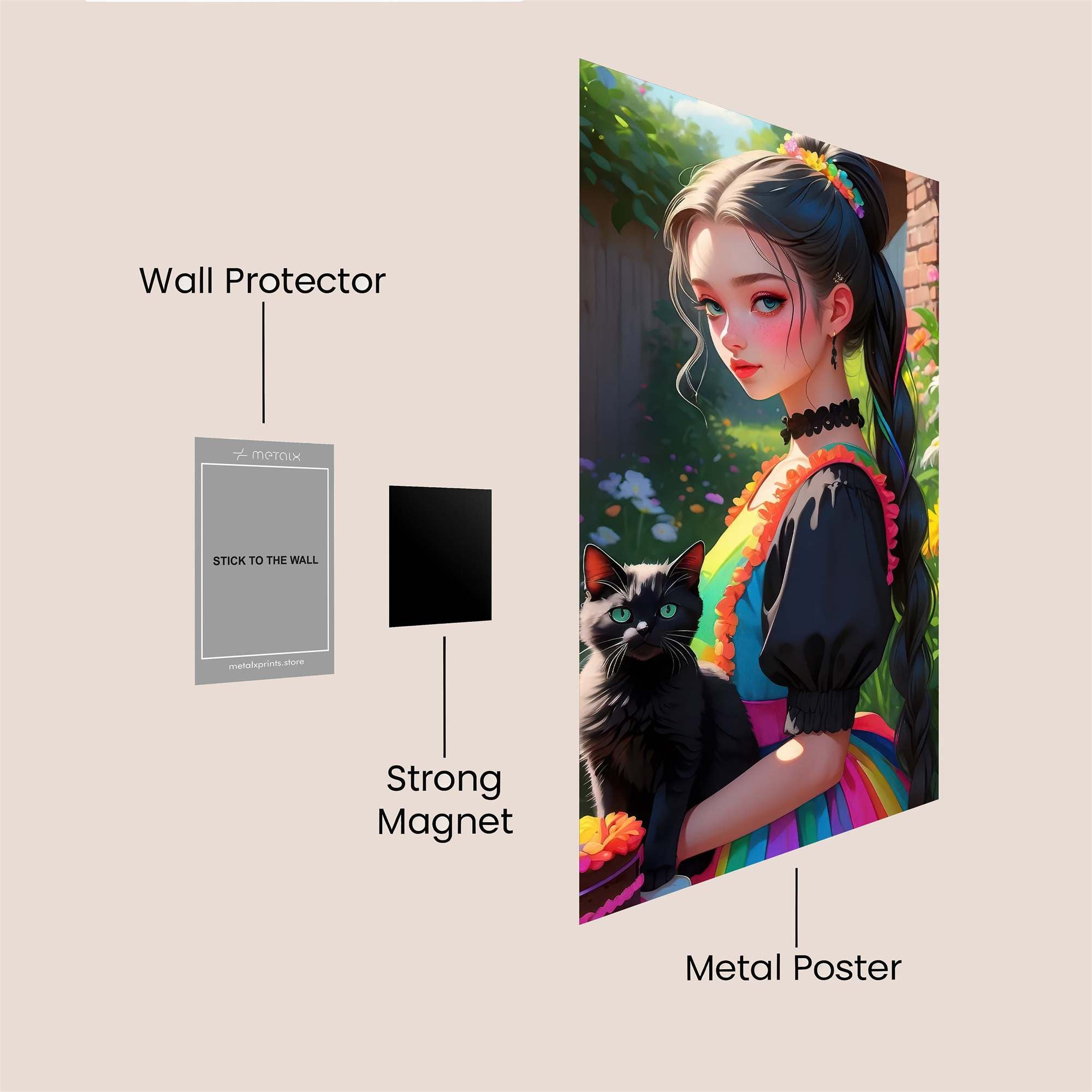 Cat Celebration Safe Wall Magnetic / M