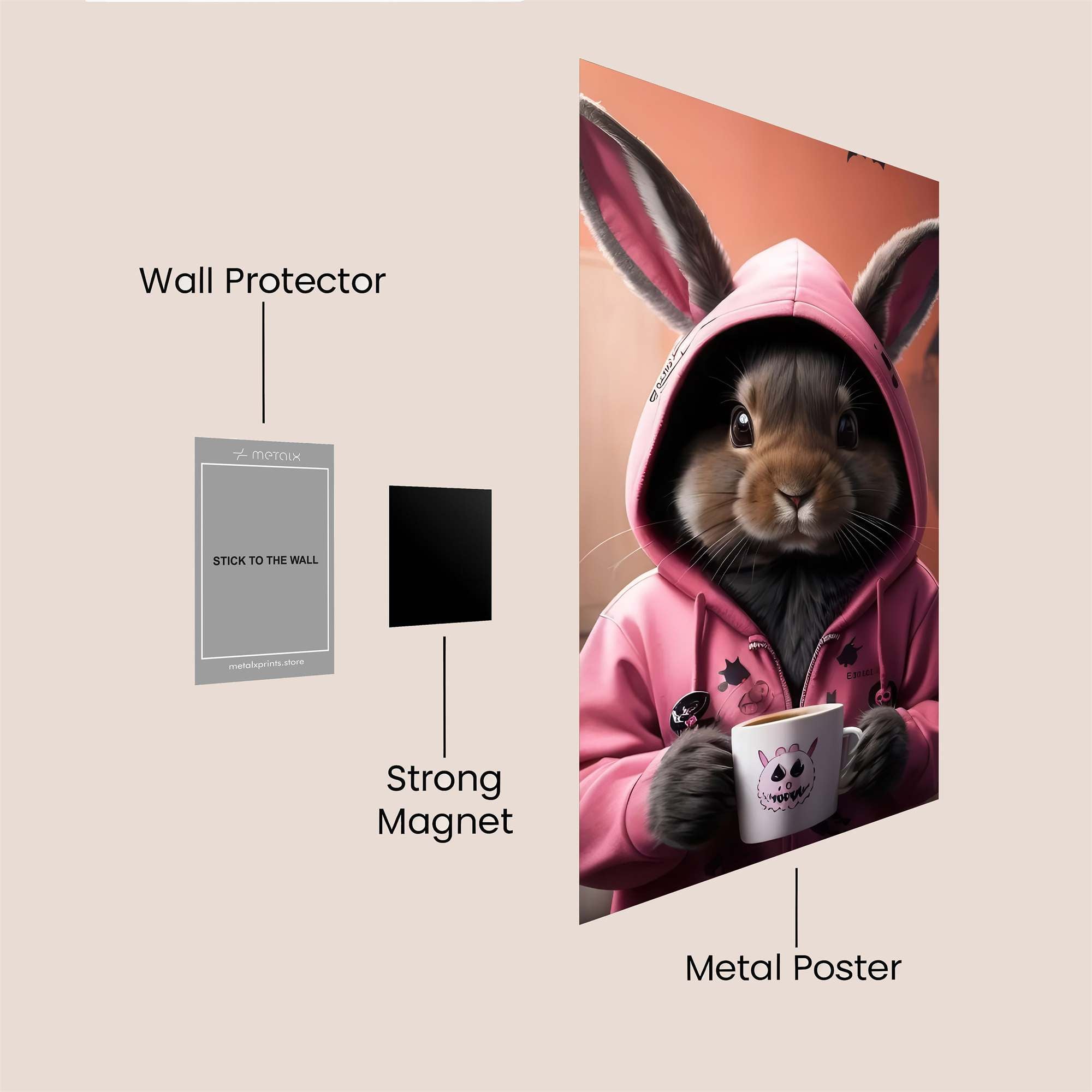 Bunny Cozy Safe Wall Magnetic / M