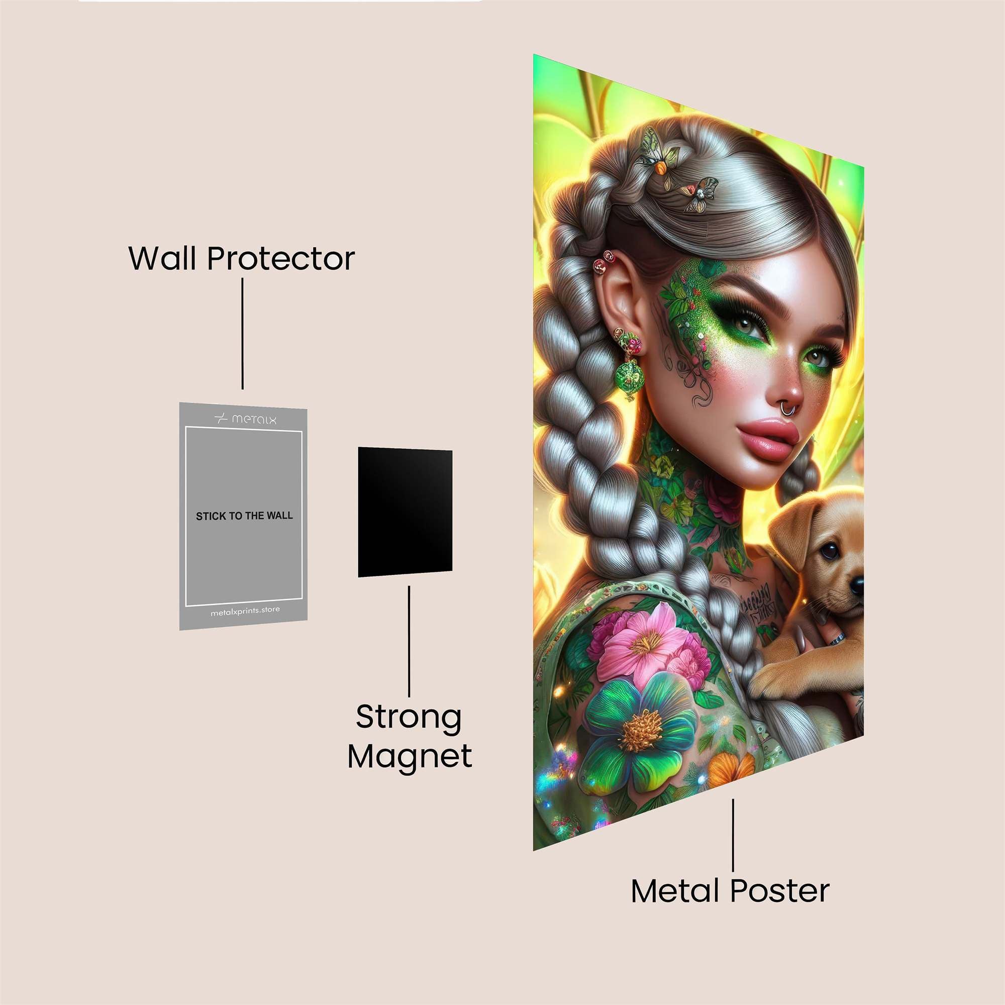 Floral Serenity Safe Wall Magnetic / M