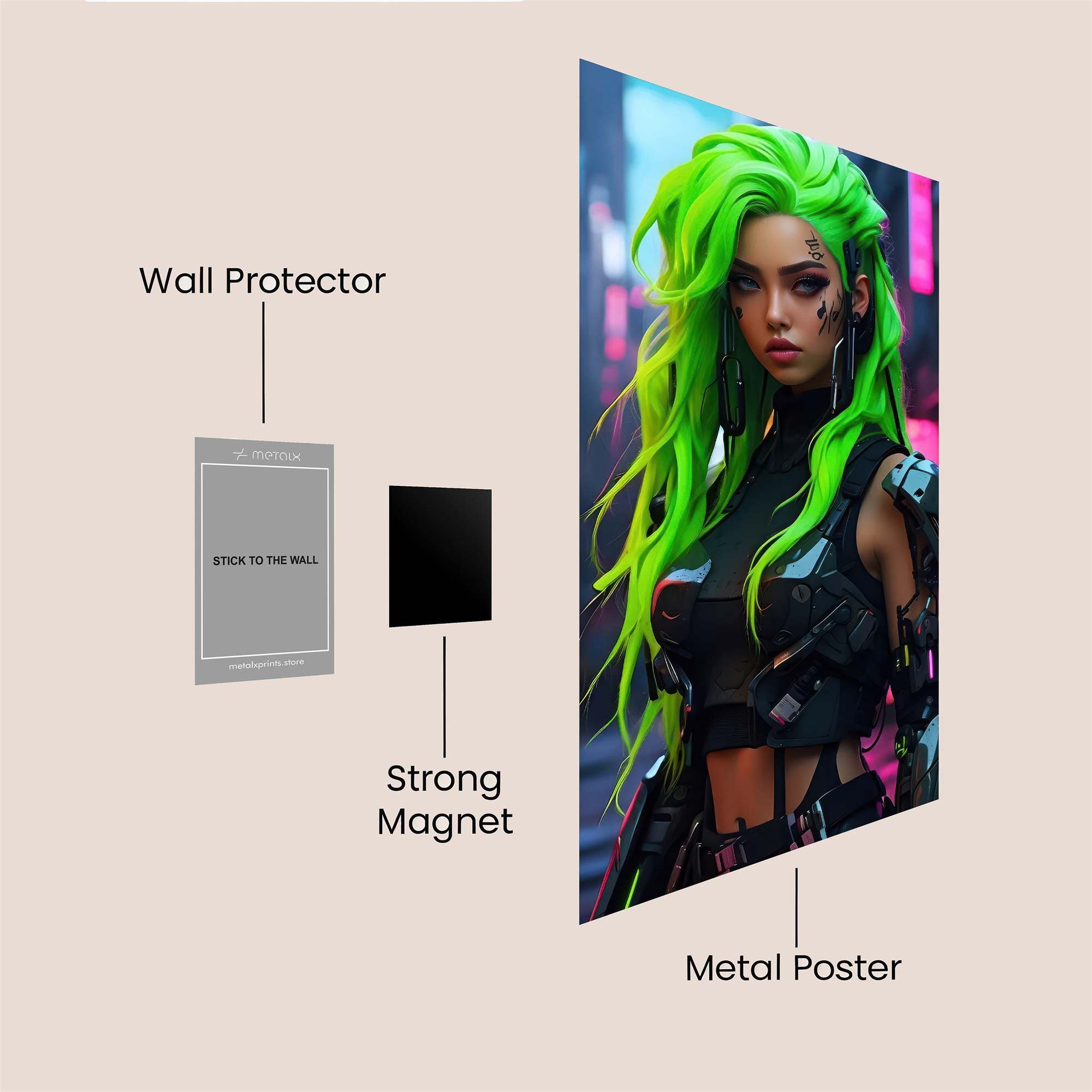 Neon Warrior Safe Wall Magnetic / M