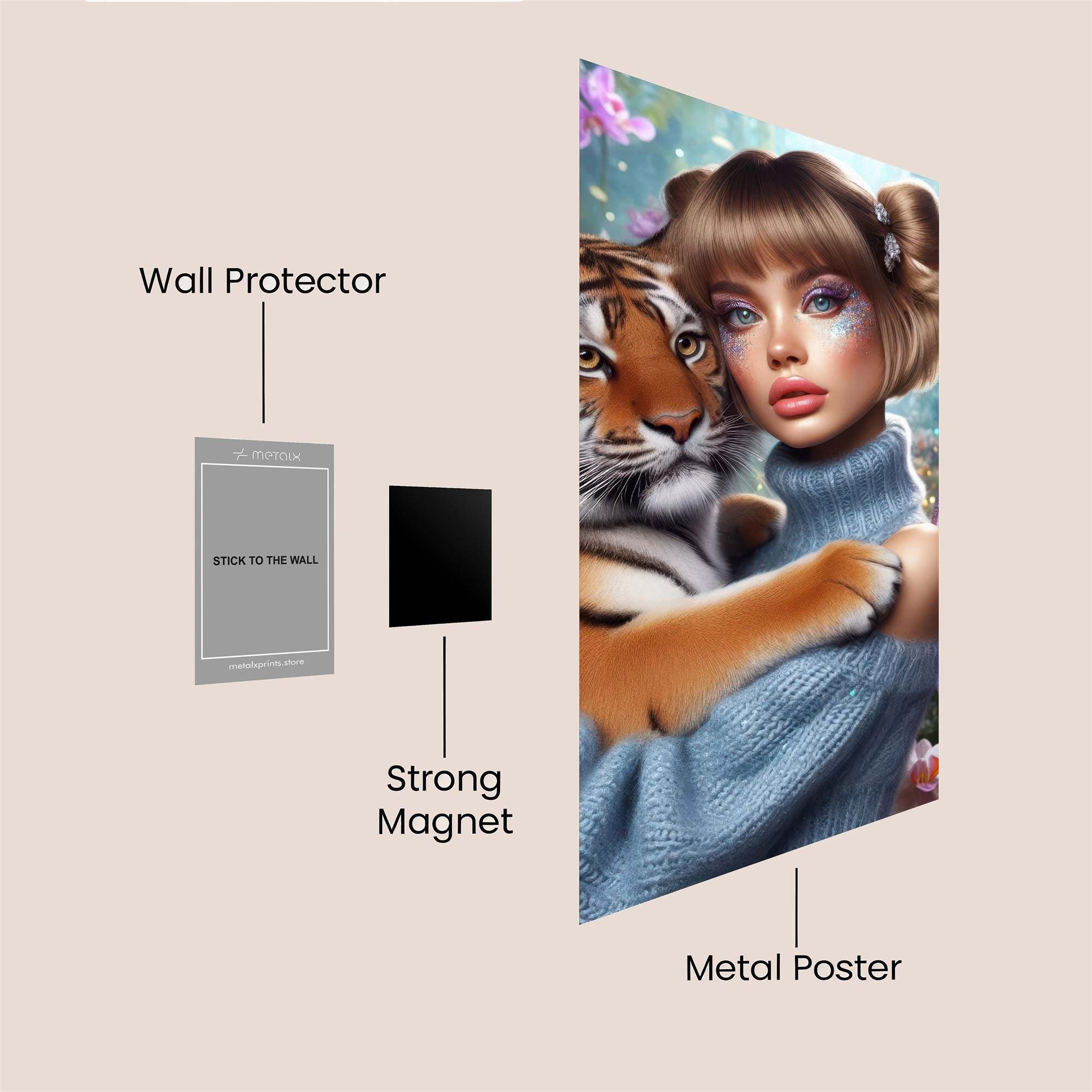 Tiger Whimsy Safe Wall Magnetic / M