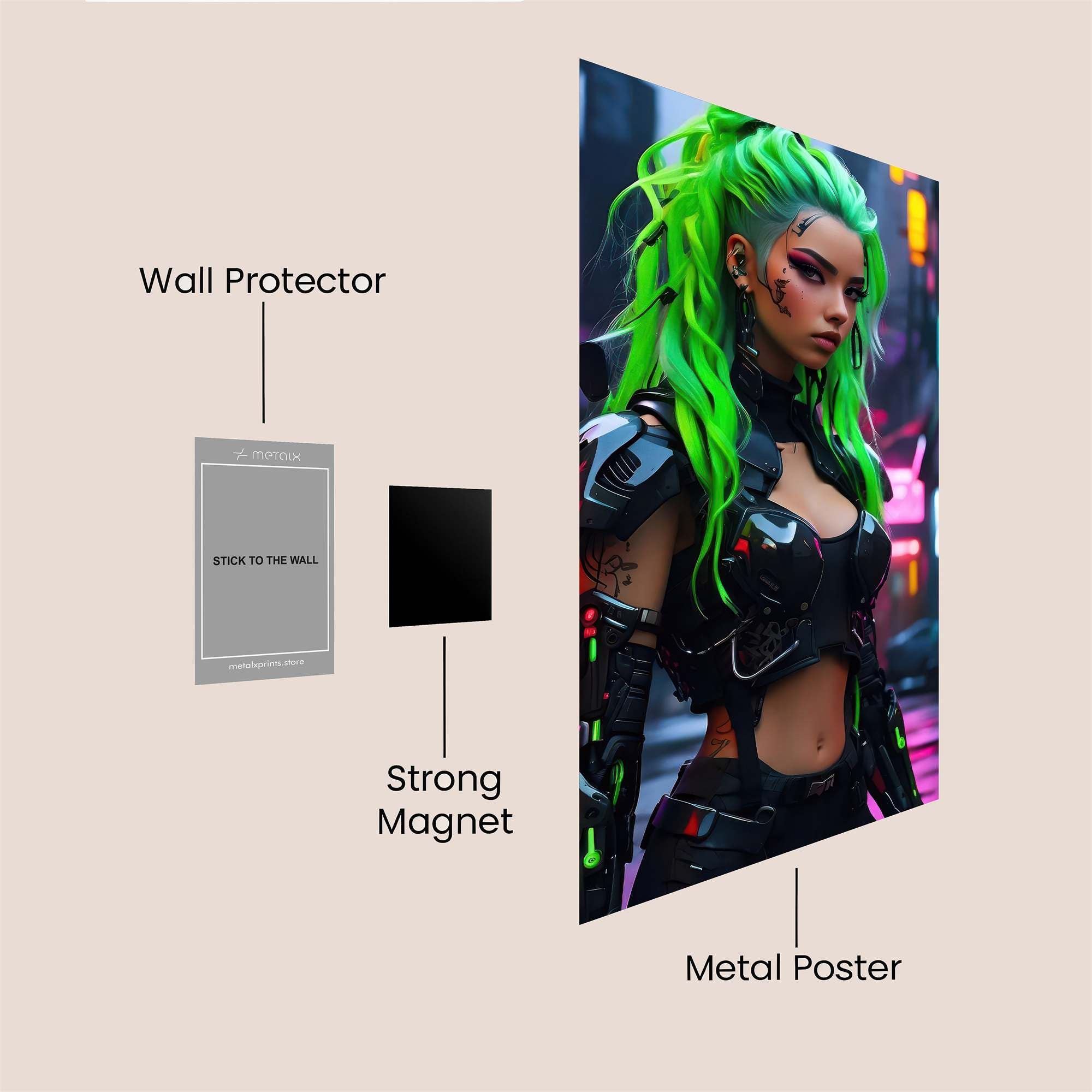 Cyberpunk Vixen Safe Wall Magnetic / M