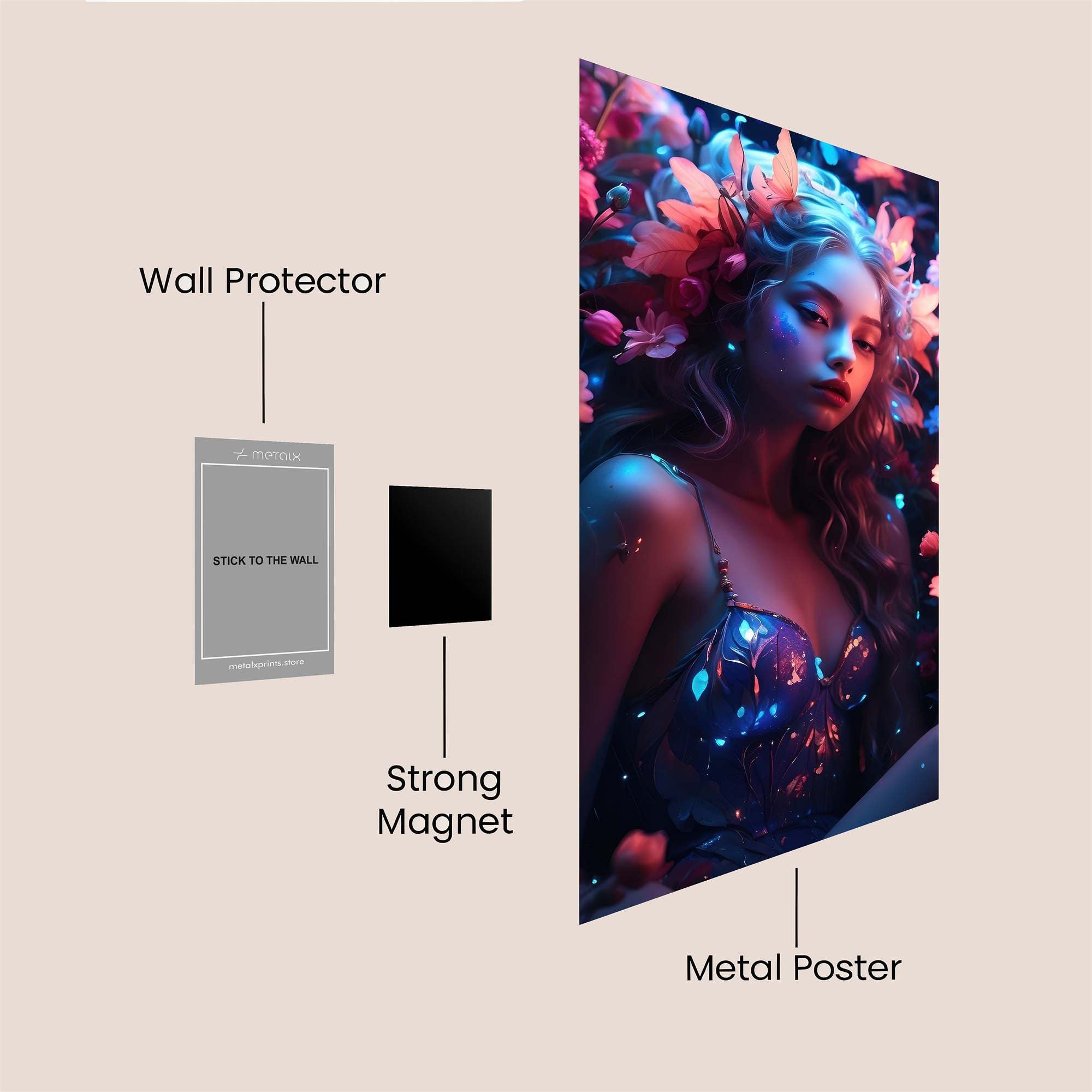 Floral Enchantment Safe Wall Magnetic / M