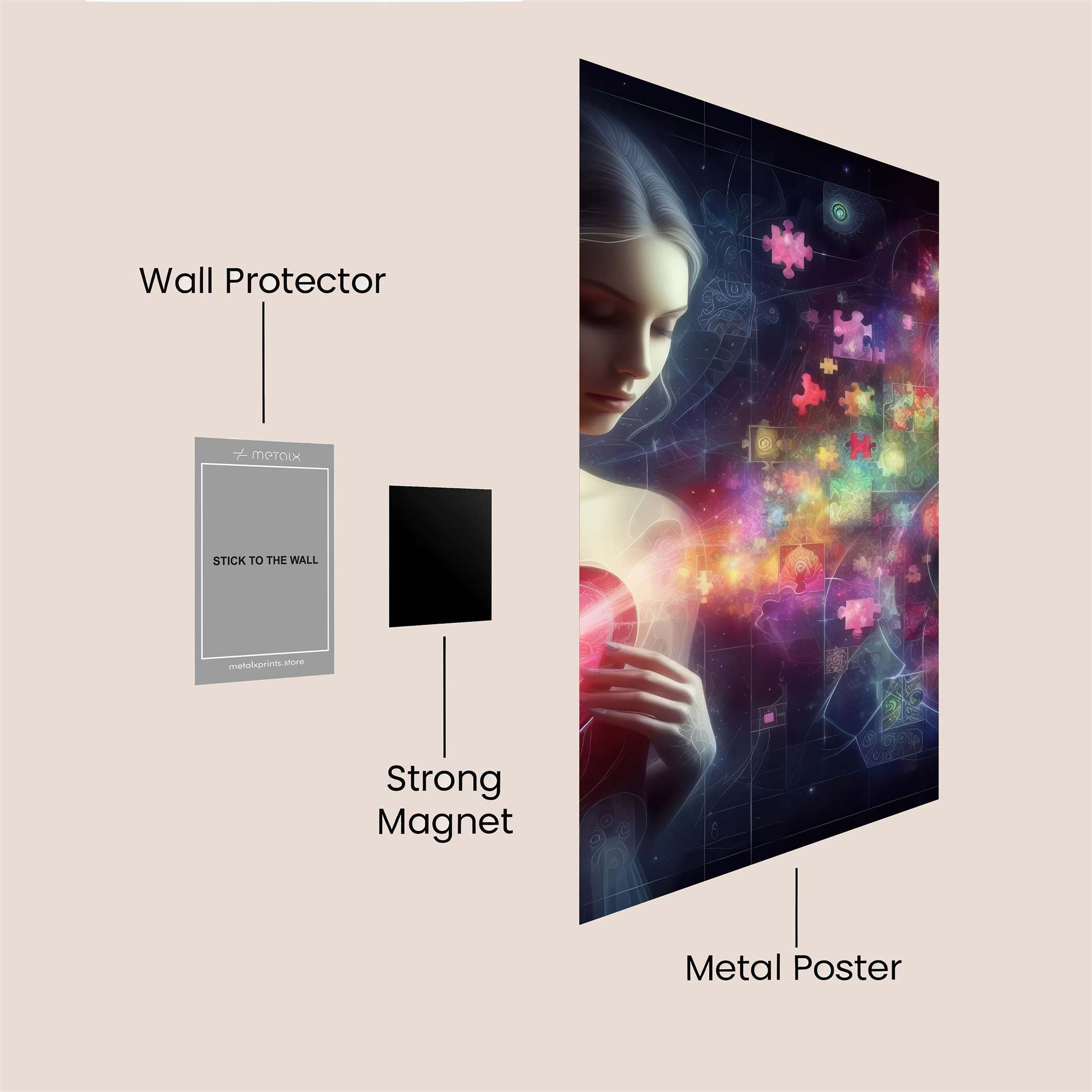 Heart Puzzle Safe Wall Magnetic / M