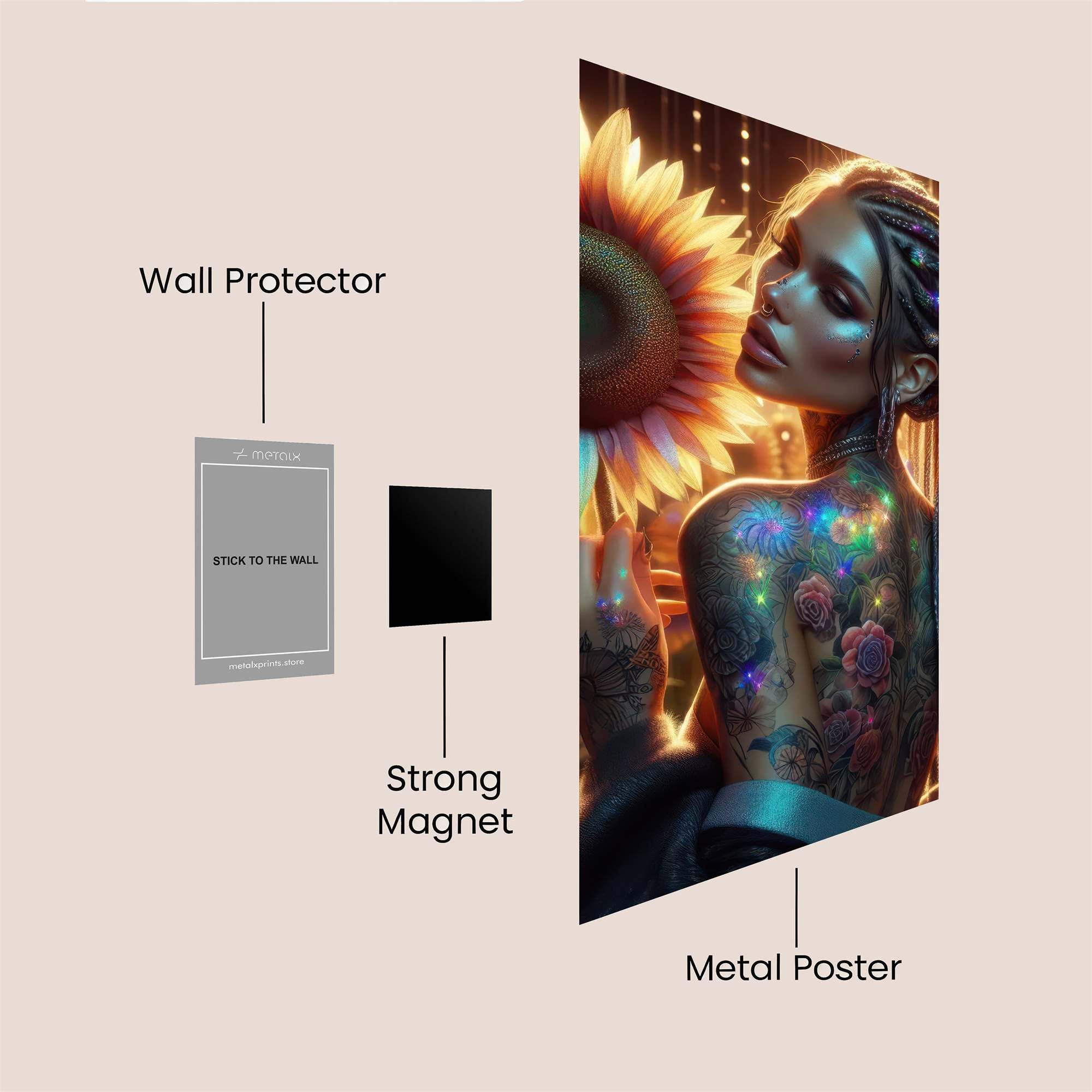 Sunflower Serenity Safe Wall Magnetic / M