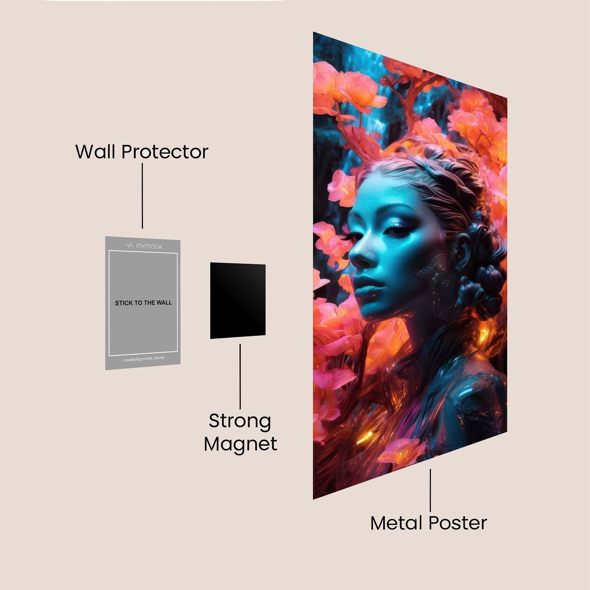 Floral Serenity Safe Wall Magnetic / M