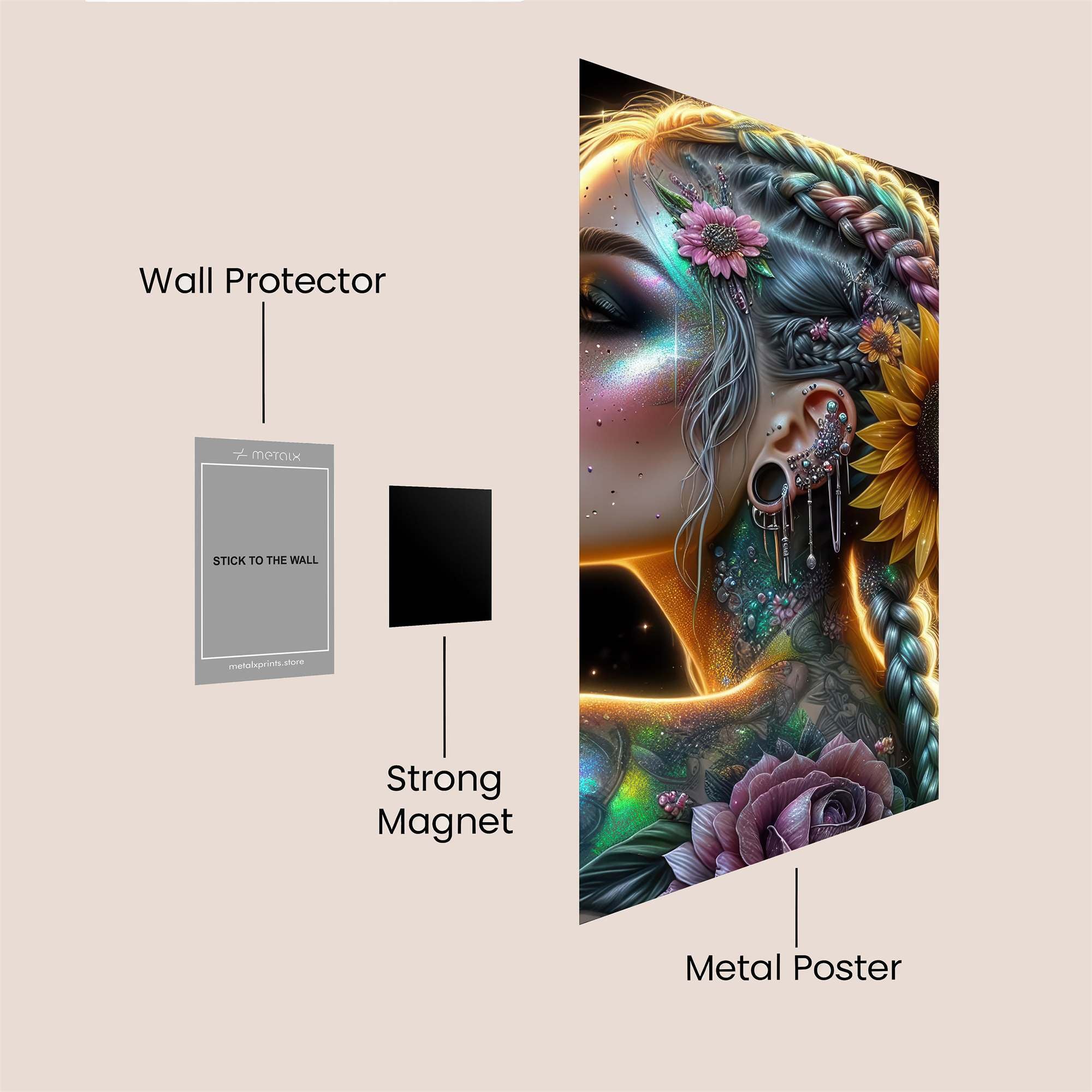 Sunflower Serenity Safe Wall Magnetic / M