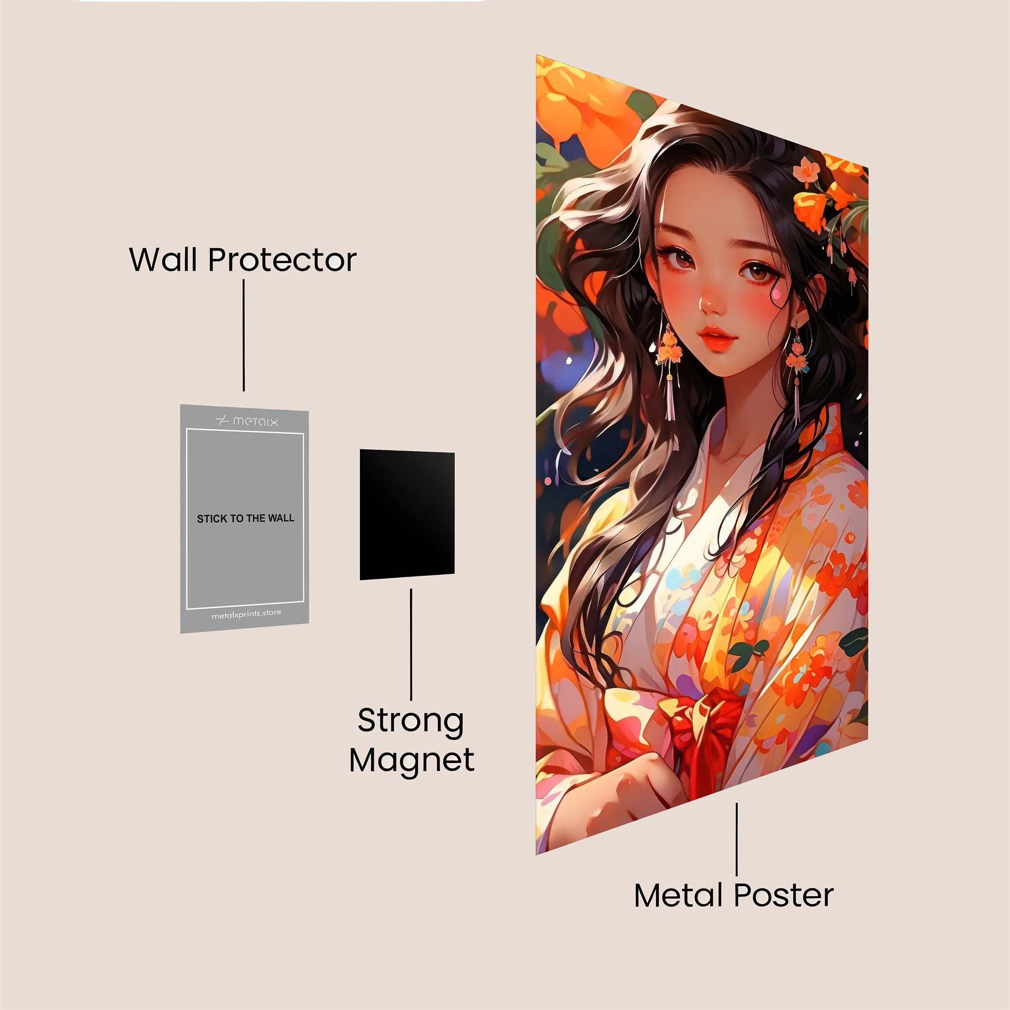 Floral Elegance Safe Wall Magnetic / M