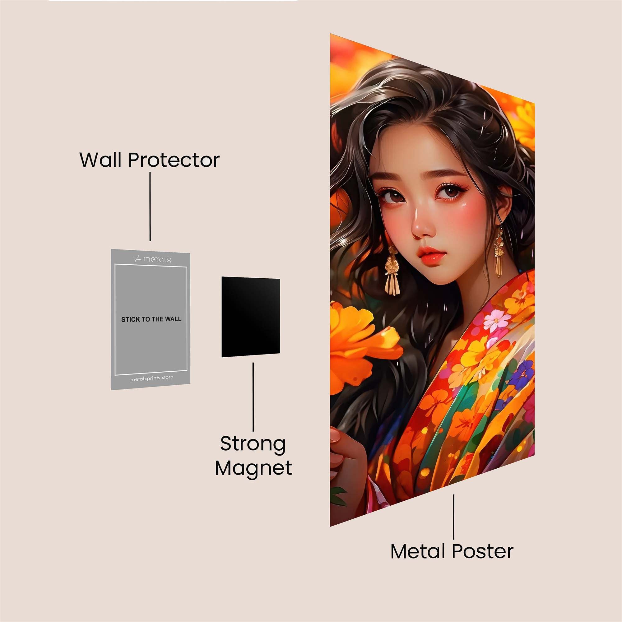 Floral Elegance Safe Wall Magnetic / M