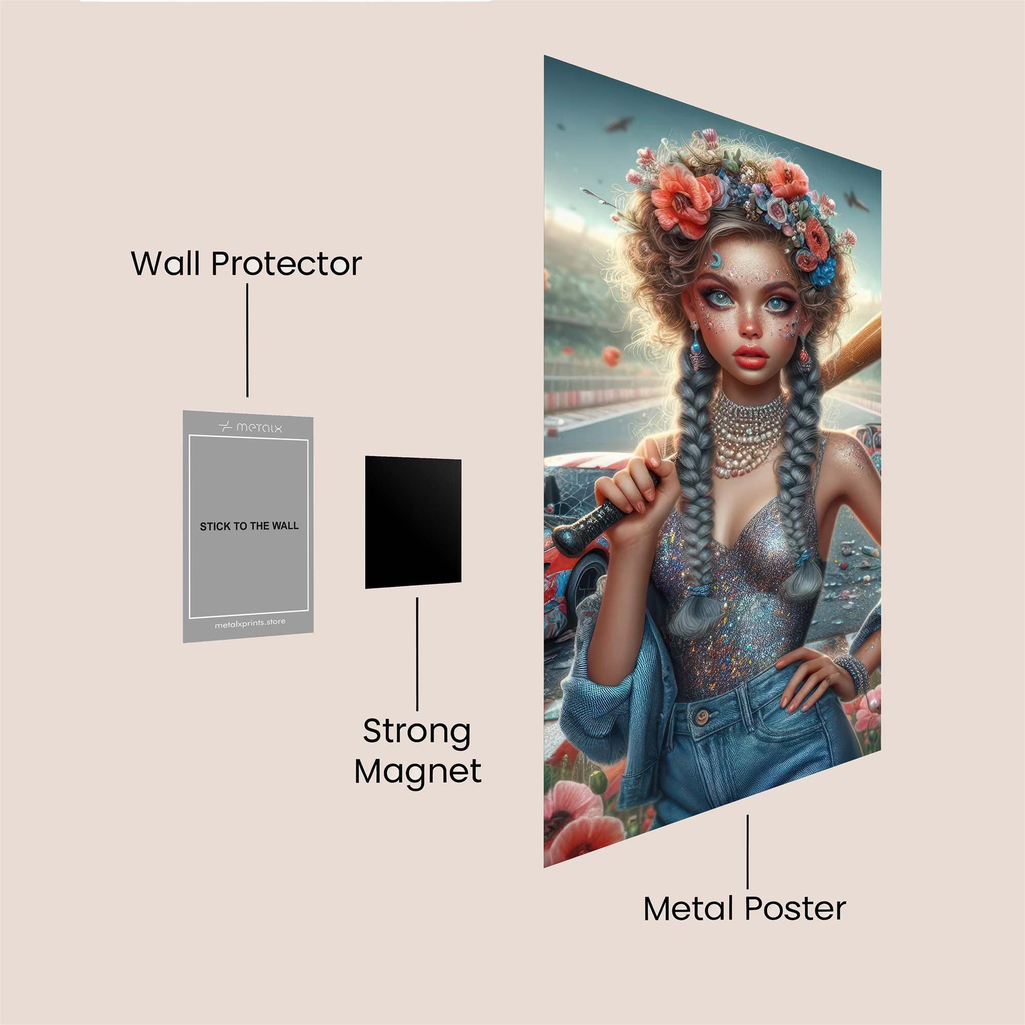 Poppy Warrior Safe Wall Magnetic / M