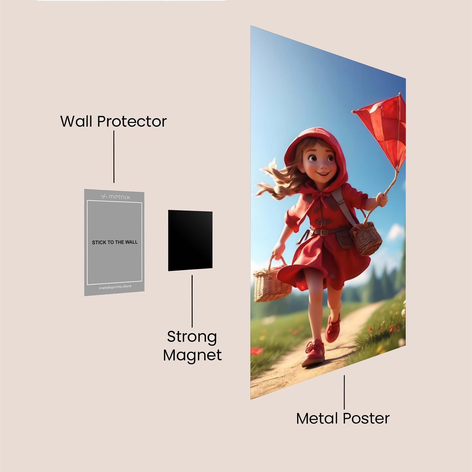 Red Joyful Safe Wall Magnetic / M