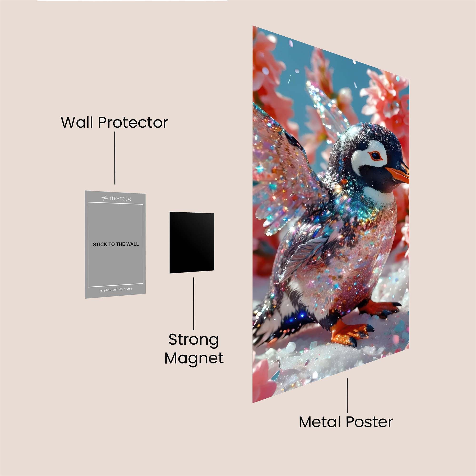 Penguin Whimsy Safe Wall Magnetic / M