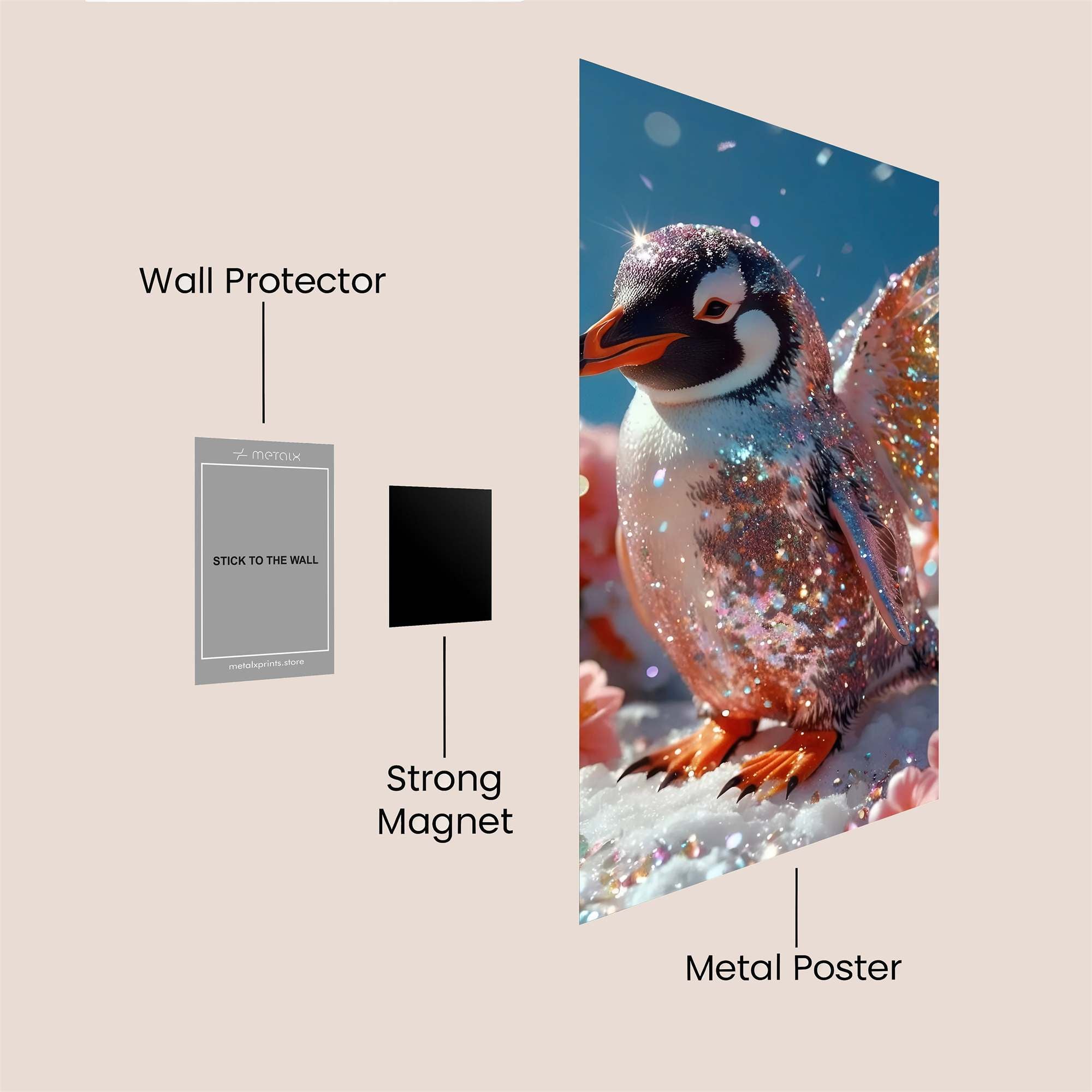 Penguin Whimsy Safe Wall Magnetic / M