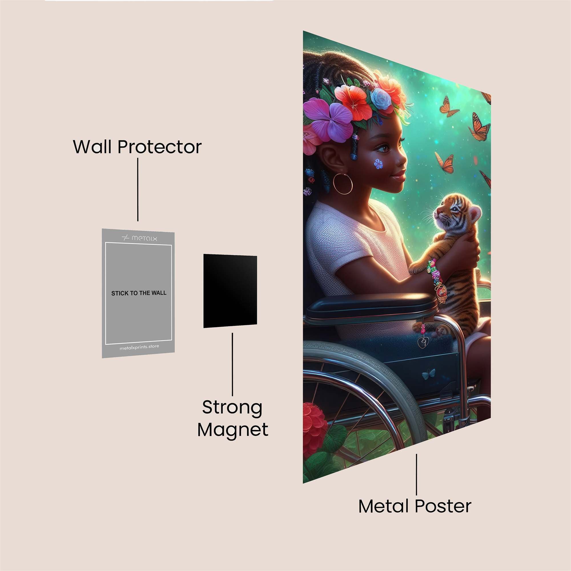 Floral Serenity Safe Wall Magnetic / M