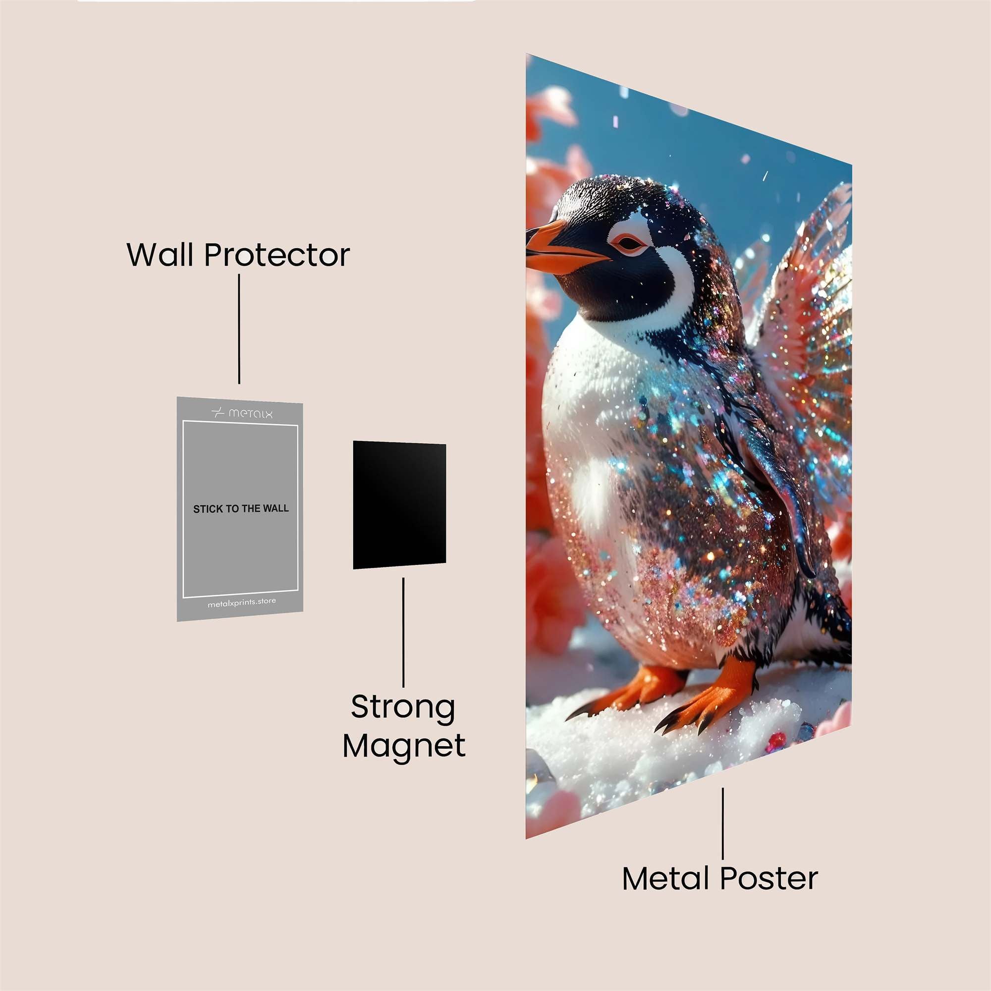 Penguin Whimsy Safe Wall Magnetic / M