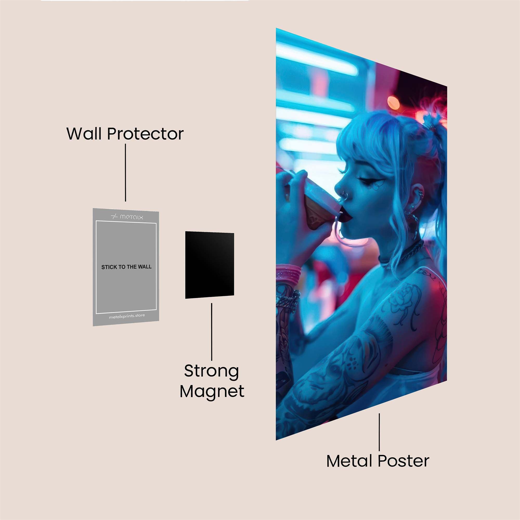 Neon Serenity Safe Wall Magnetic / M