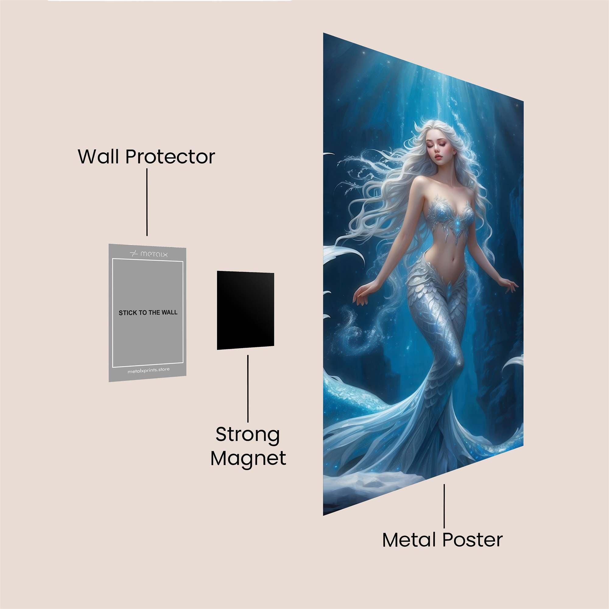Mermaid Serenity Safe Wall Magnetic / M
