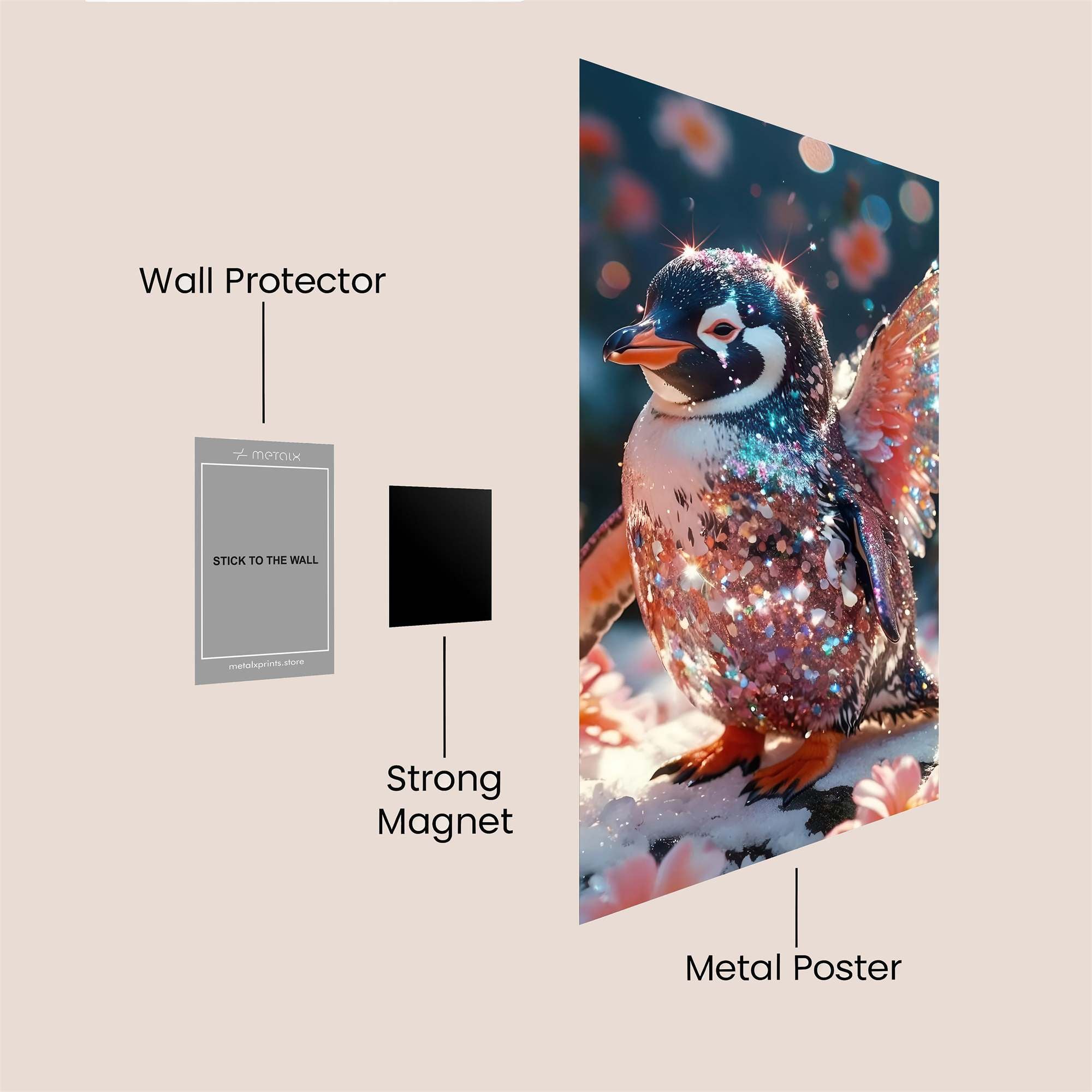 Penguin Whimsy Safe Wall Magnetic / M